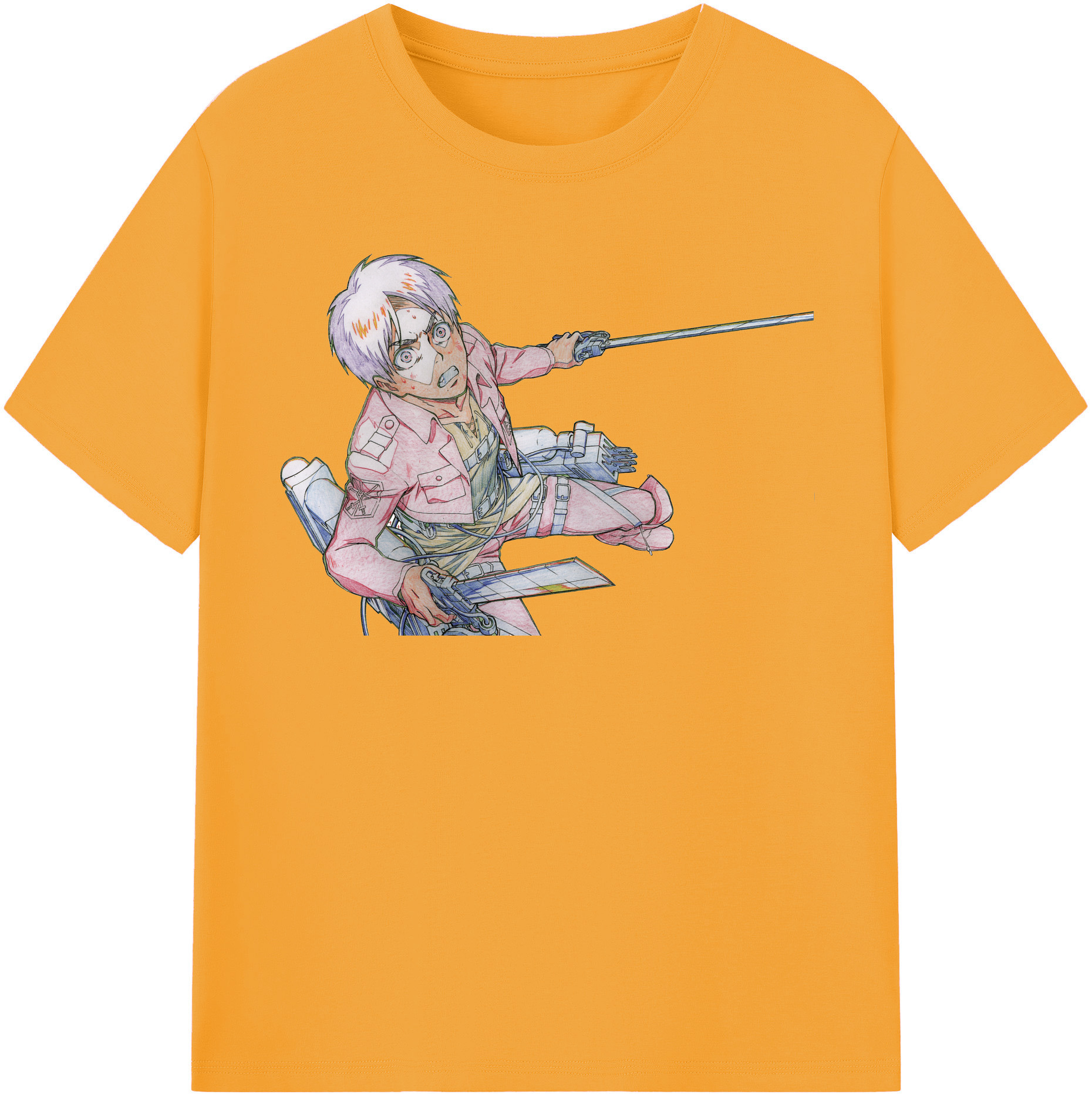 （画像用） 進撃の巨人 エレン･イェーガー Attack on Titan Eren Jäger 綿100％半袖Tシャツ（フロントプリント）