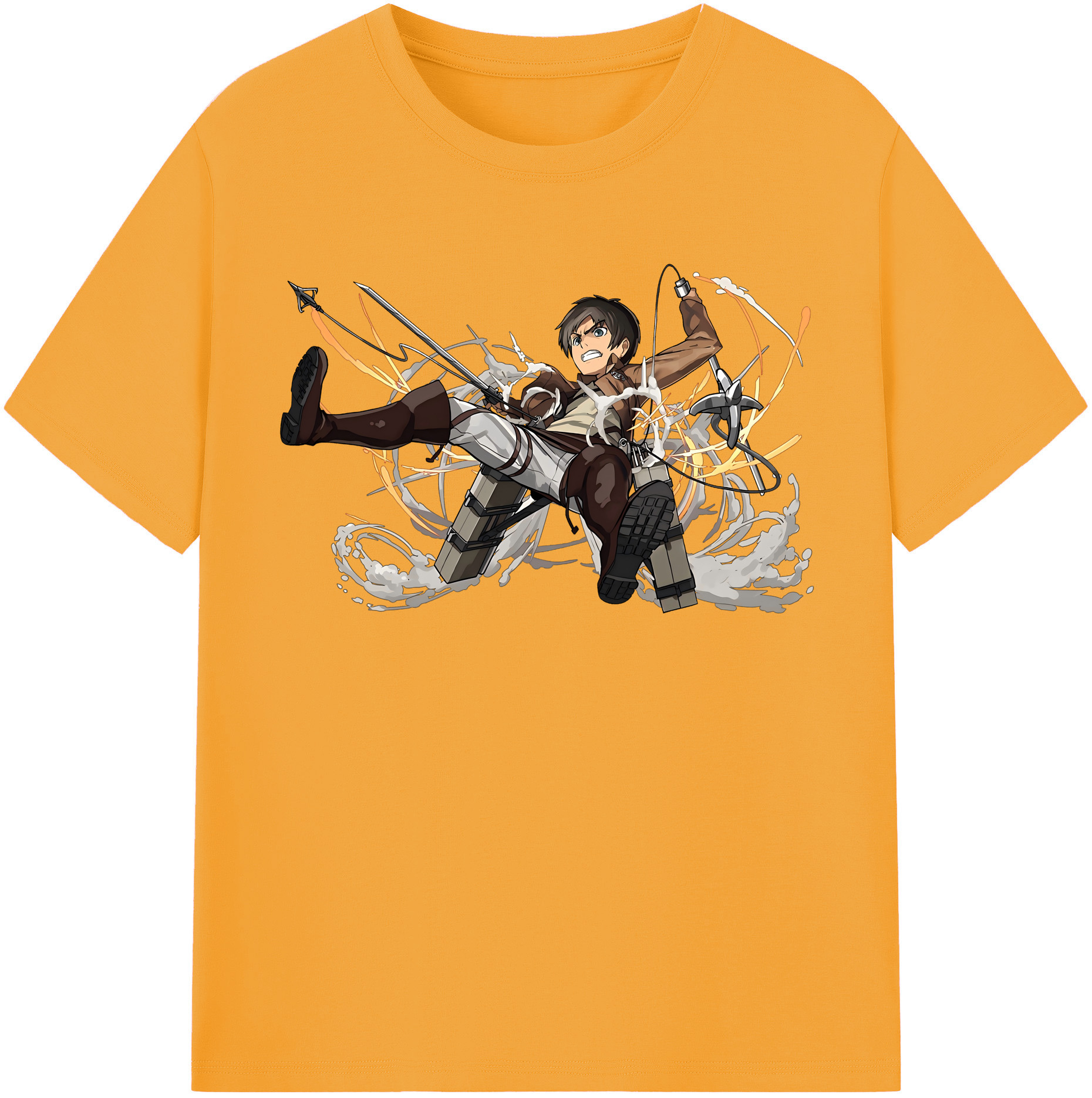 （画像用） 進撃の巨人 エレン･イェーガー Attack on Titan Eren Jäger 綿100％半袖Tシャツ（フロントプリント）