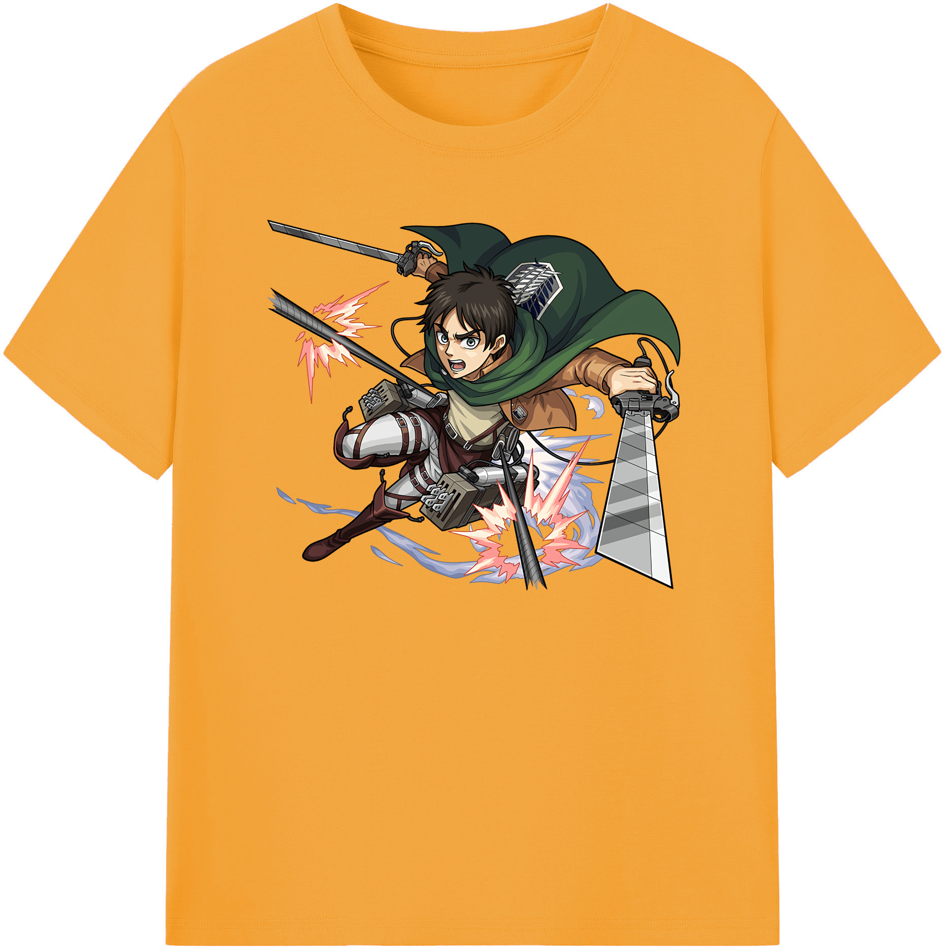 （画像用） 進撃の巨人 エレン･イェーガー Attack on Titan Eren Jäger 綿100％半袖Tシャツ（フロントプリント）