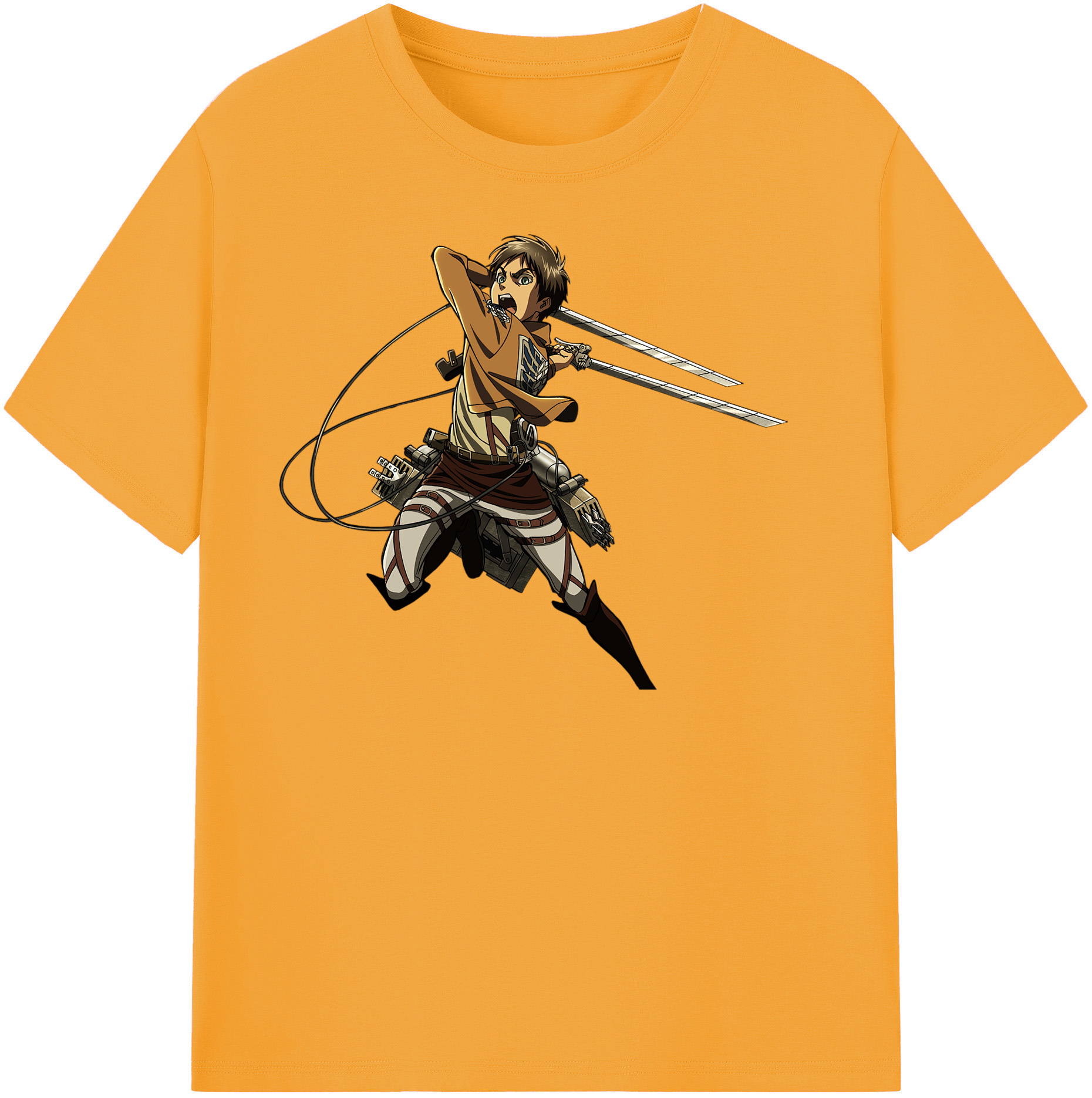 （画像用） 進撃の巨人 エレン･イェーガー Attack on Titan Eren Jäger 綿100％半袖Tシャツ（フロントプリント）