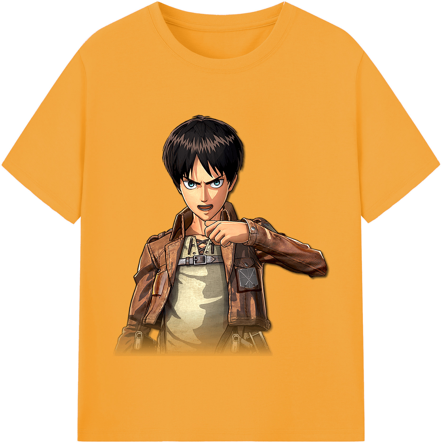（画像用） 進撃の巨人 エレン･イェーガー Attack on Titan Eren Jäger 綿100％半袖Tシャツ（フロントプリント）