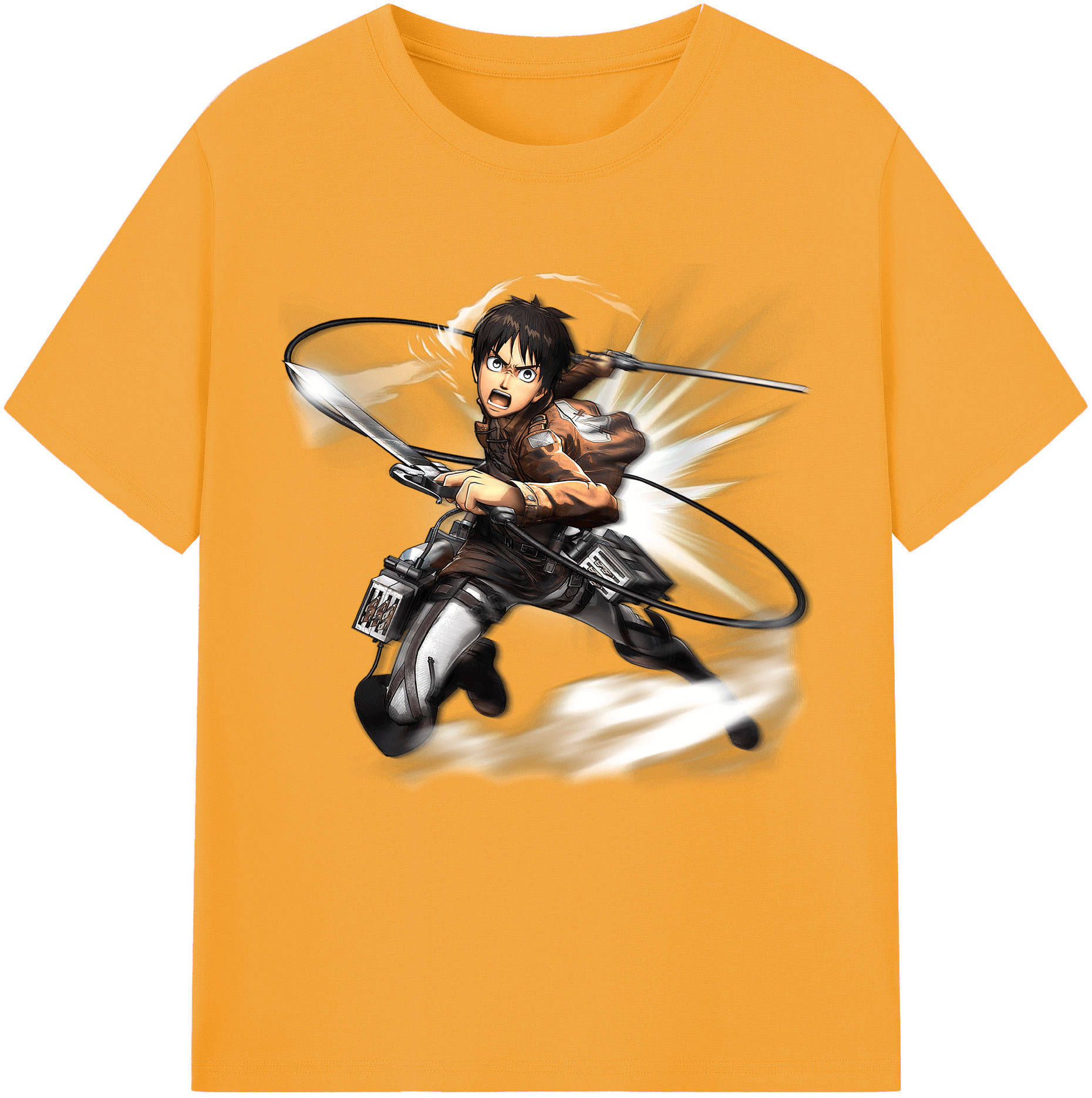 （画像用） 進撃の巨人 エレン･イェーガー Attack on Titan Eren Jäger 綿100％半袖Tシャツ（フロントプリント）
