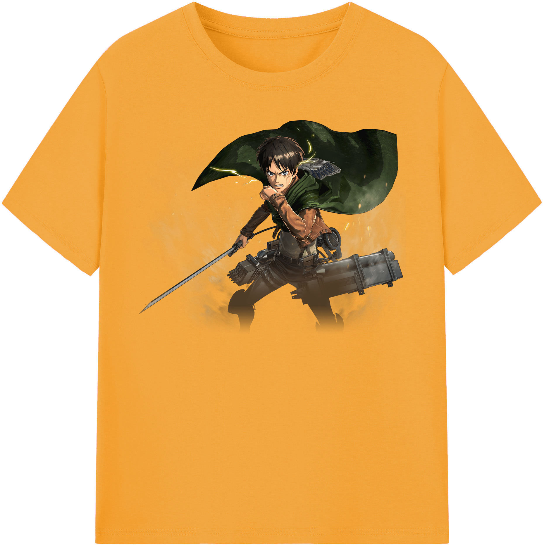 （画像用） 進撃の巨人 エレン･イェーガー Attack on Titan Eren Jäger 綿100％半袖Tシャツ（フロントプリント）