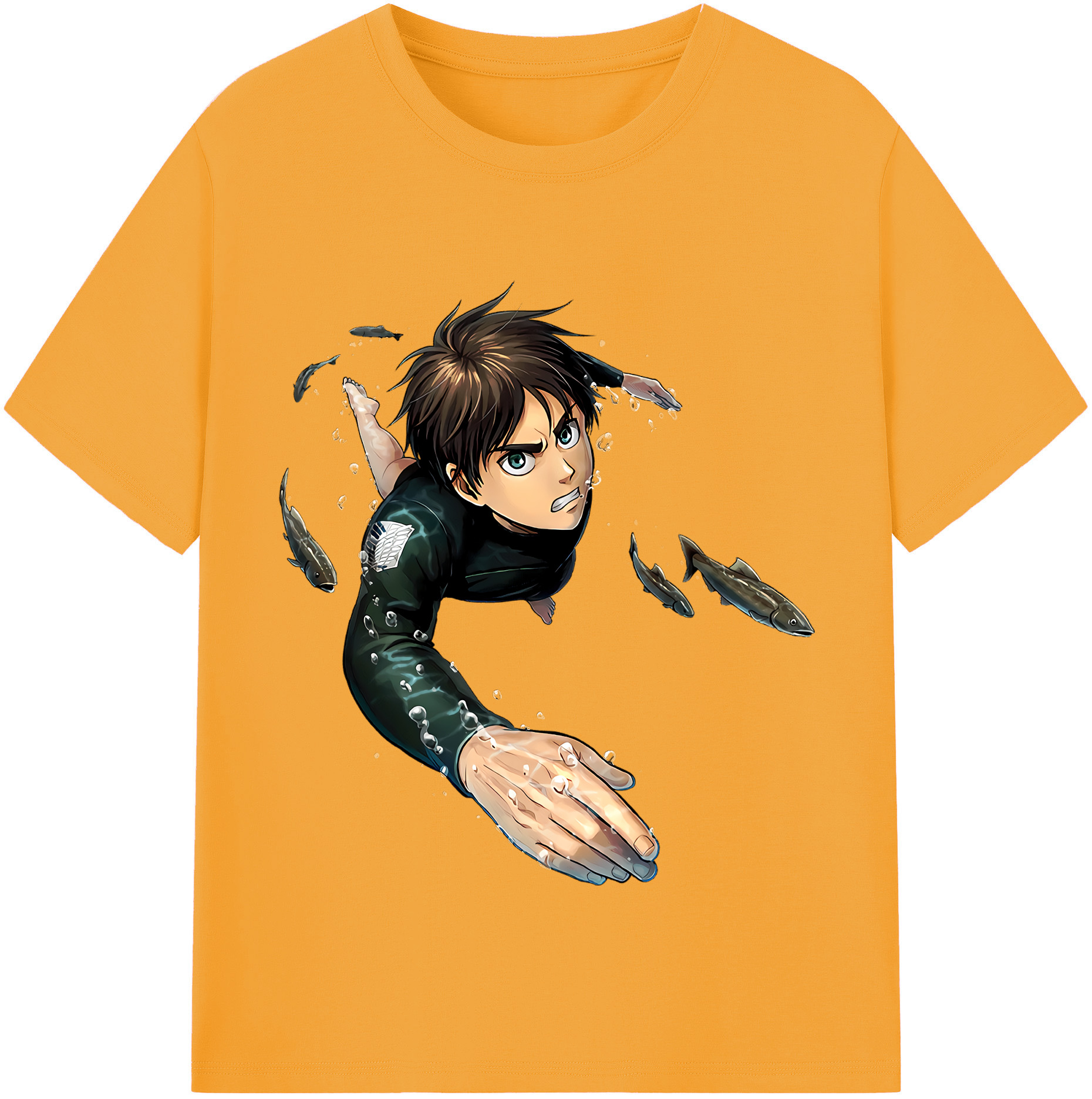 （画像用） 進撃の巨人 エレン･イェーガー Attack on Titan Eren Jäger 綿100％半袖Tシャツ（フロントプリント）