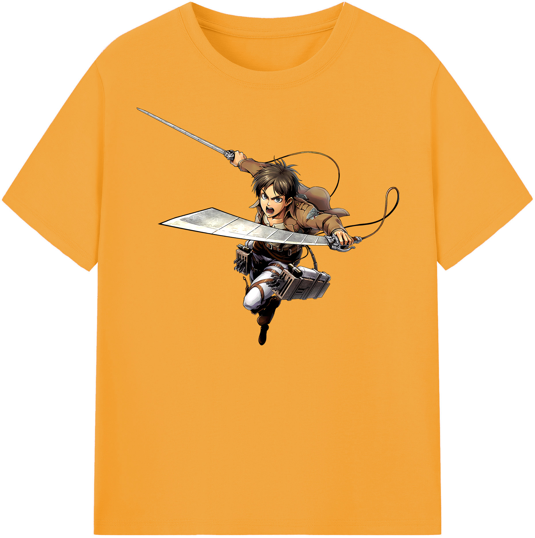 （画像用） 進撃の巨人 エレン･イェーガー Attack on Titan Eren Jäger 綿100％半袖Tシャツ（フロントプリント）
