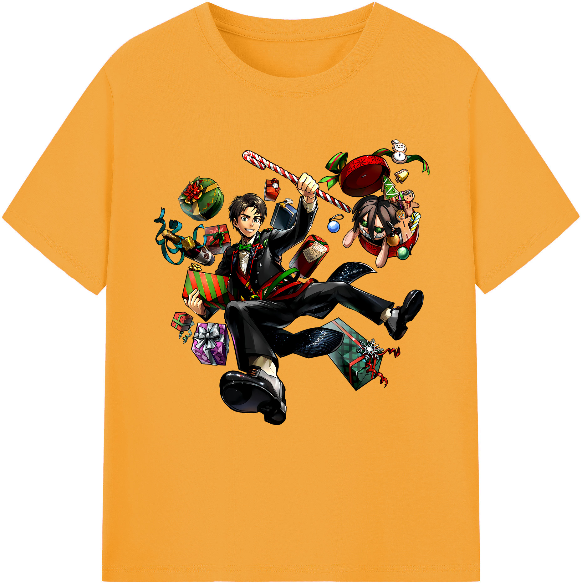 （画像用） 進撃の巨人 エレン･イェーガー Attack on Titan Eren Jäger 綿100％半袖Tシャツ（フロントプリント）