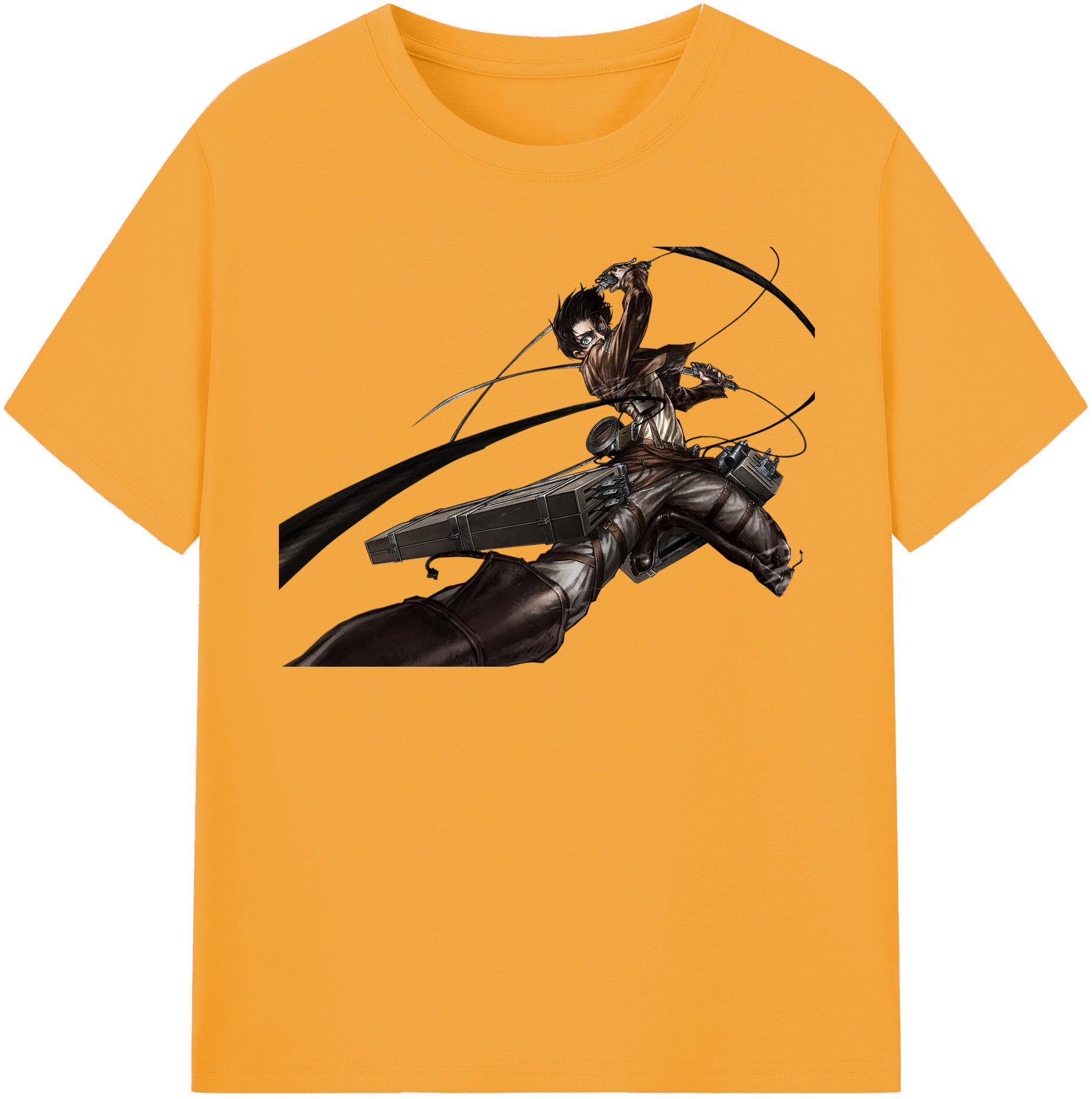 （画像用） 進撃の巨人 エレン･イェーガー Attack on Titan Eren Jäger 綿100％半袖Tシャツ（フロントプリント）