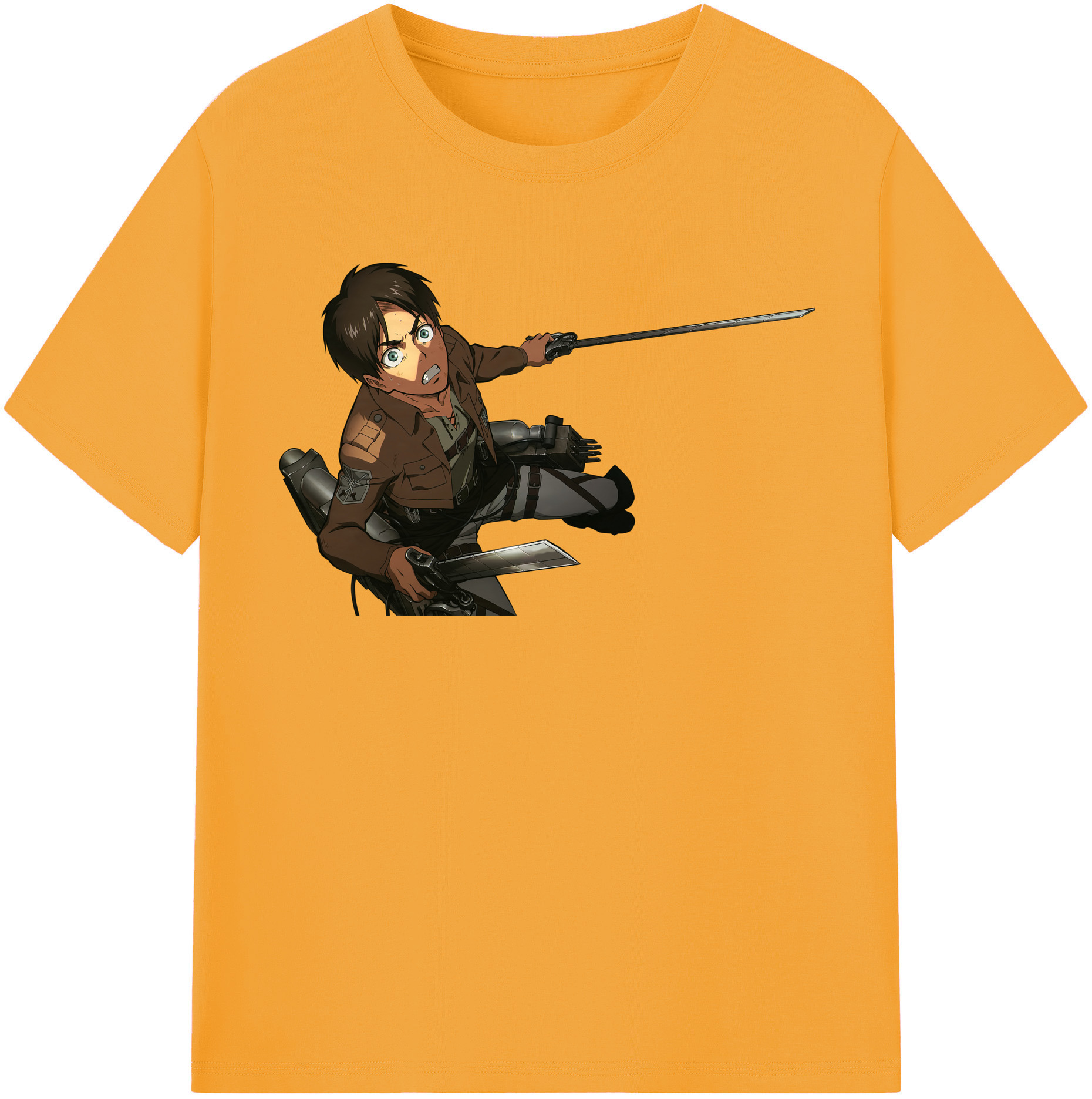 （画像用） 進撃の巨人 エレン･イェーガー Attack on Titan Eren Jäger 綿100％半袖Tシャツ（フロントプリント）