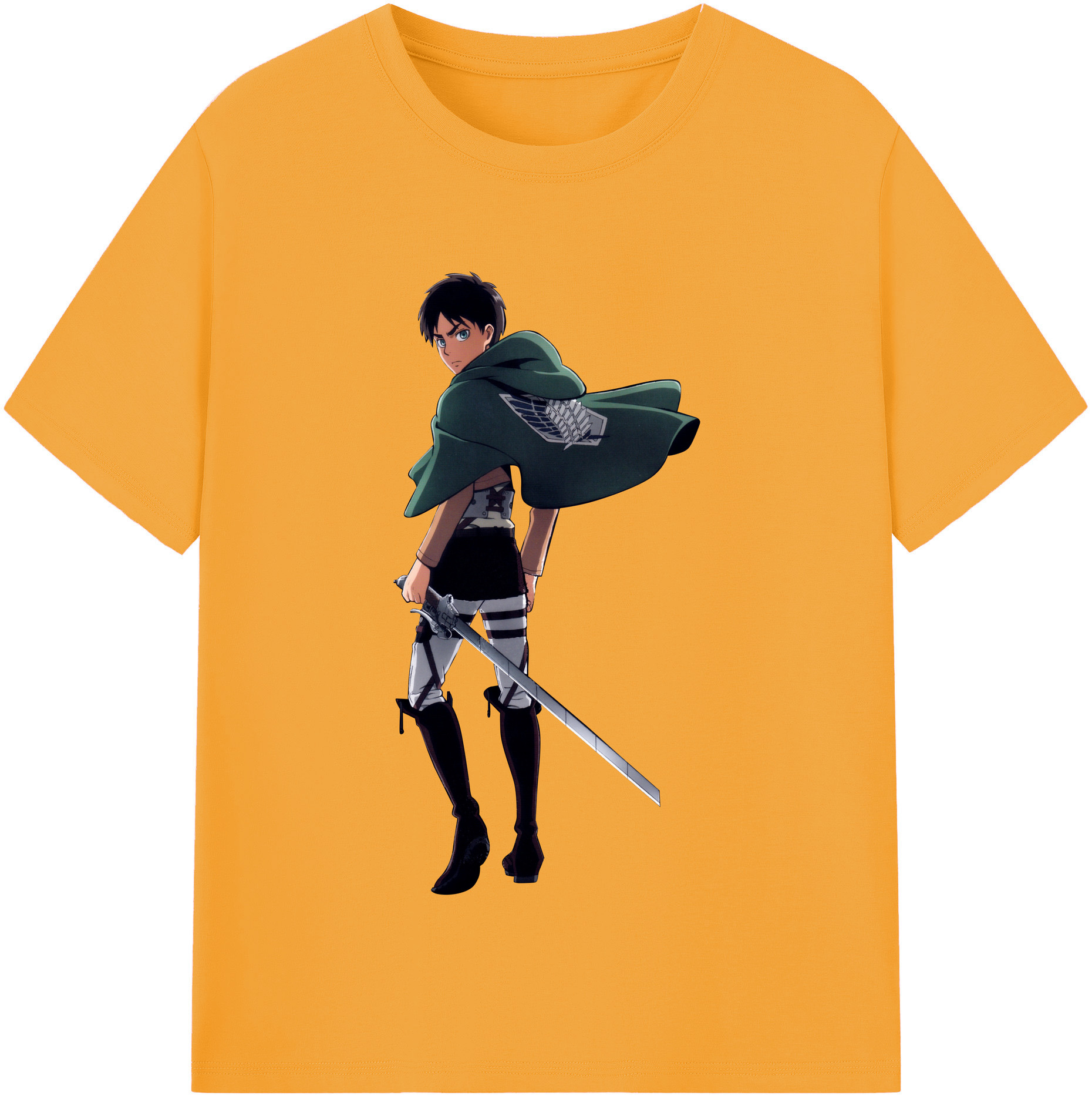 （画像用） 進撃の巨人 エレン･イェーガー Attack on Titan Eren Jäger 綿100％半袖Tシャツ（フロントプリント）