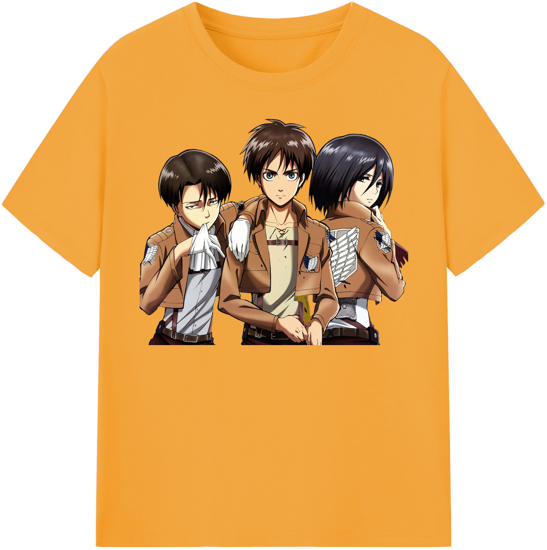 （画像用） 進撃の巨人 エレン･イェーガー Attack on Titan Eren Jäger 綿100％半袖Tシャツ（フロントプリント）