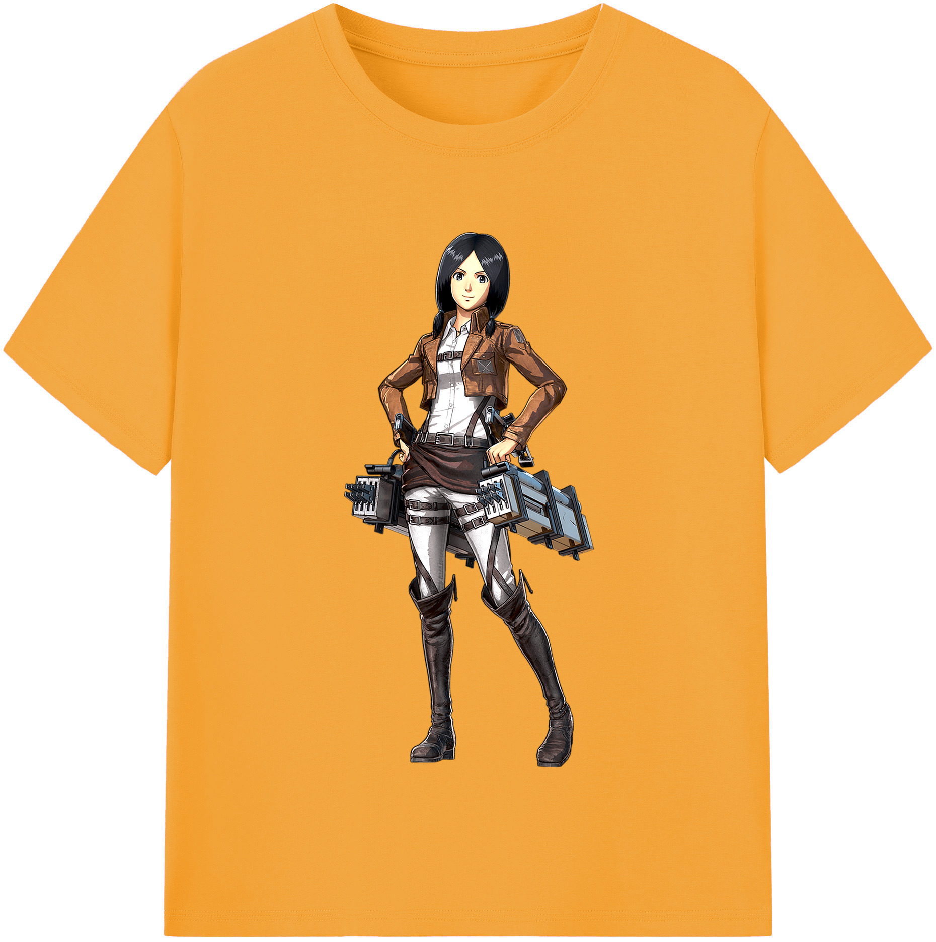 （画像用） 進撃の巨人 ミカサ·アッカーマン Attack on Titan Mikasa Ackerman 綿100％半袖Tシャツ（フロントプリント）