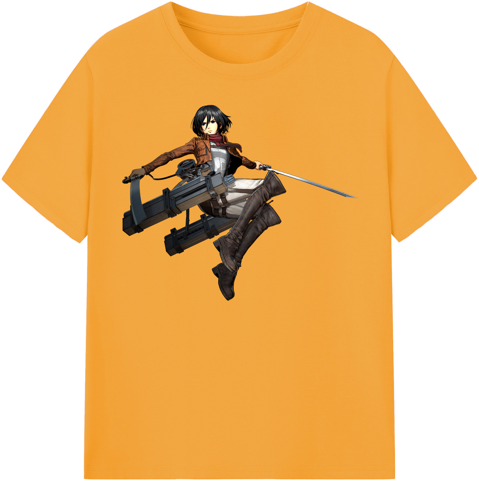 （画像用） 進撃の巨人 ミカサ·アッカーマン Attack on Titan Mikasa Ackerman 綿100％半袖Tシャツ（フロントプリント）