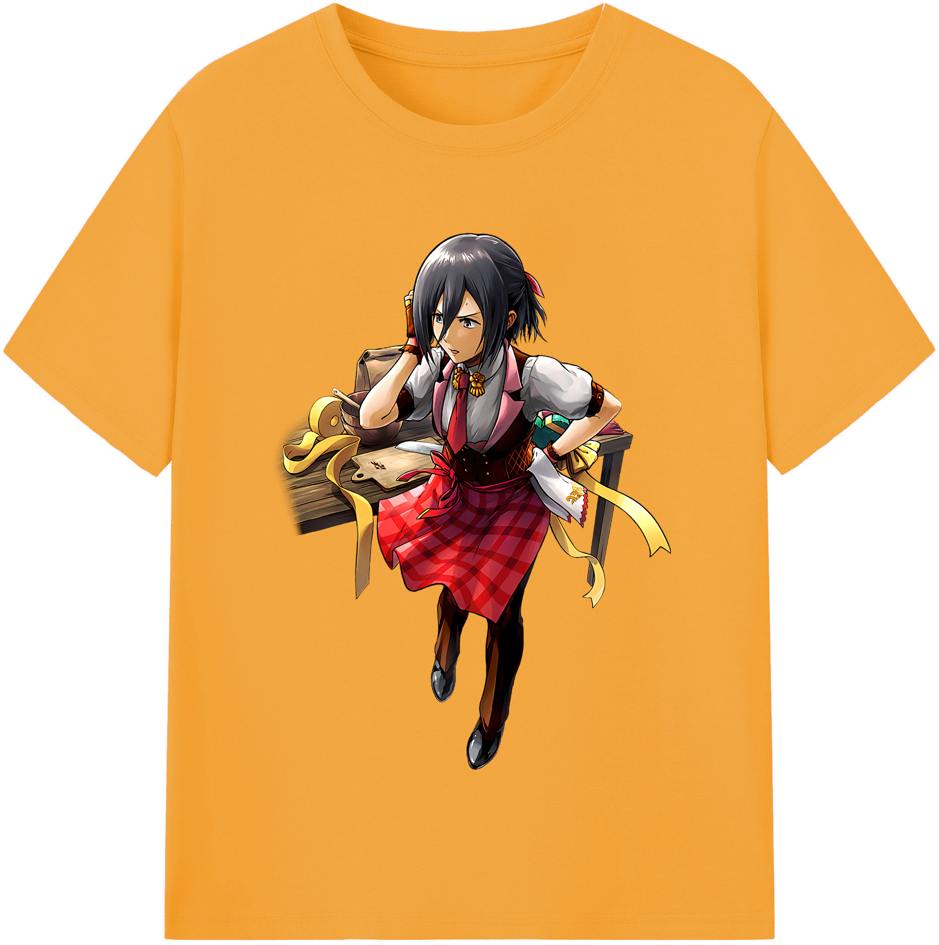 （画像用） 進撃の巨人 ミカサ·アッカーマン Attack on Titan Mikasa Ackerman 綿100％半袖Tシャツ（フロントプリント）