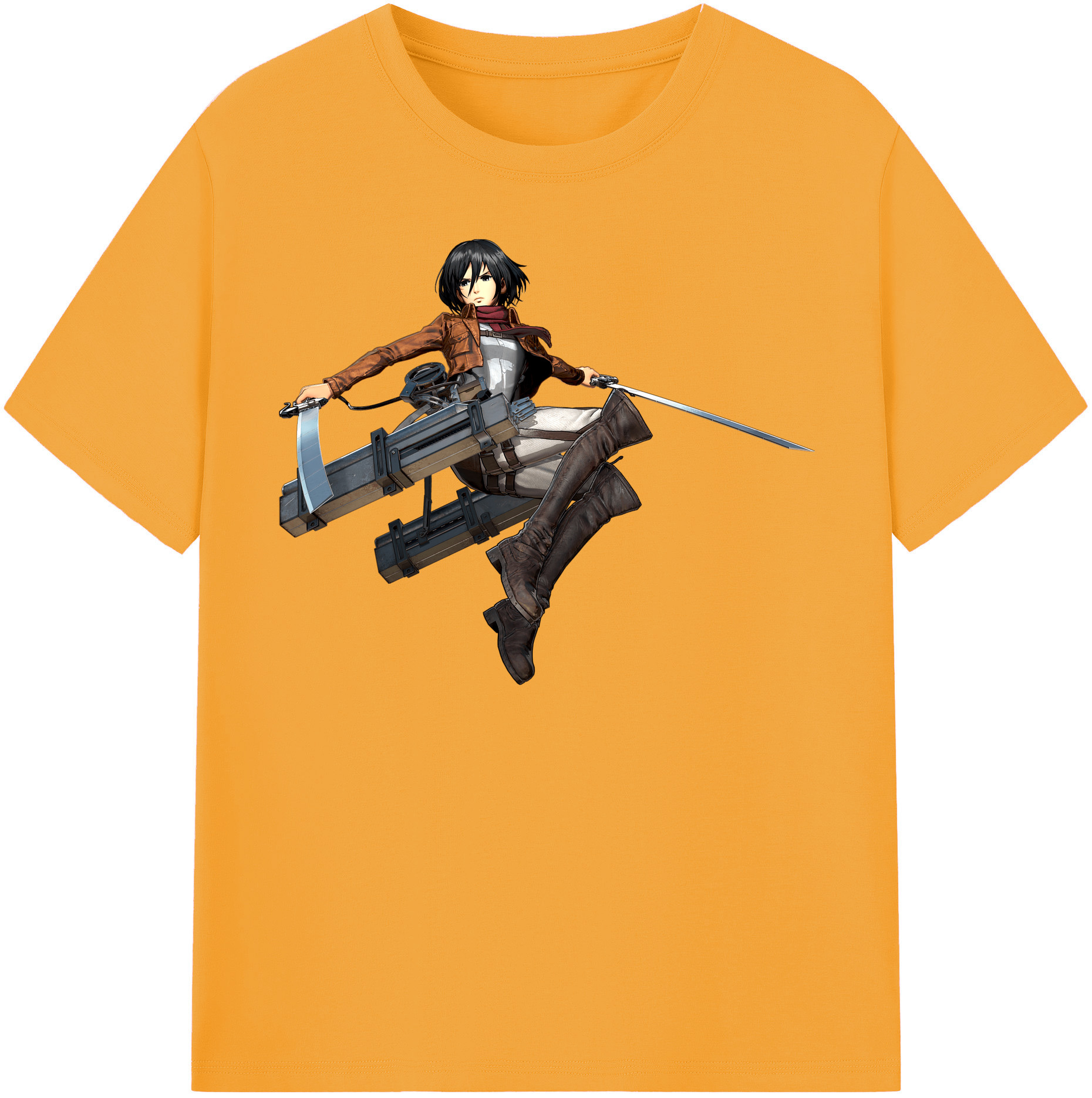 （画像用） 進撃の巨人 ミカサ·アッカーマン Attack on Titan Mikasa Ackerman 綿100％半袖Tシャツ（フロントプリント）