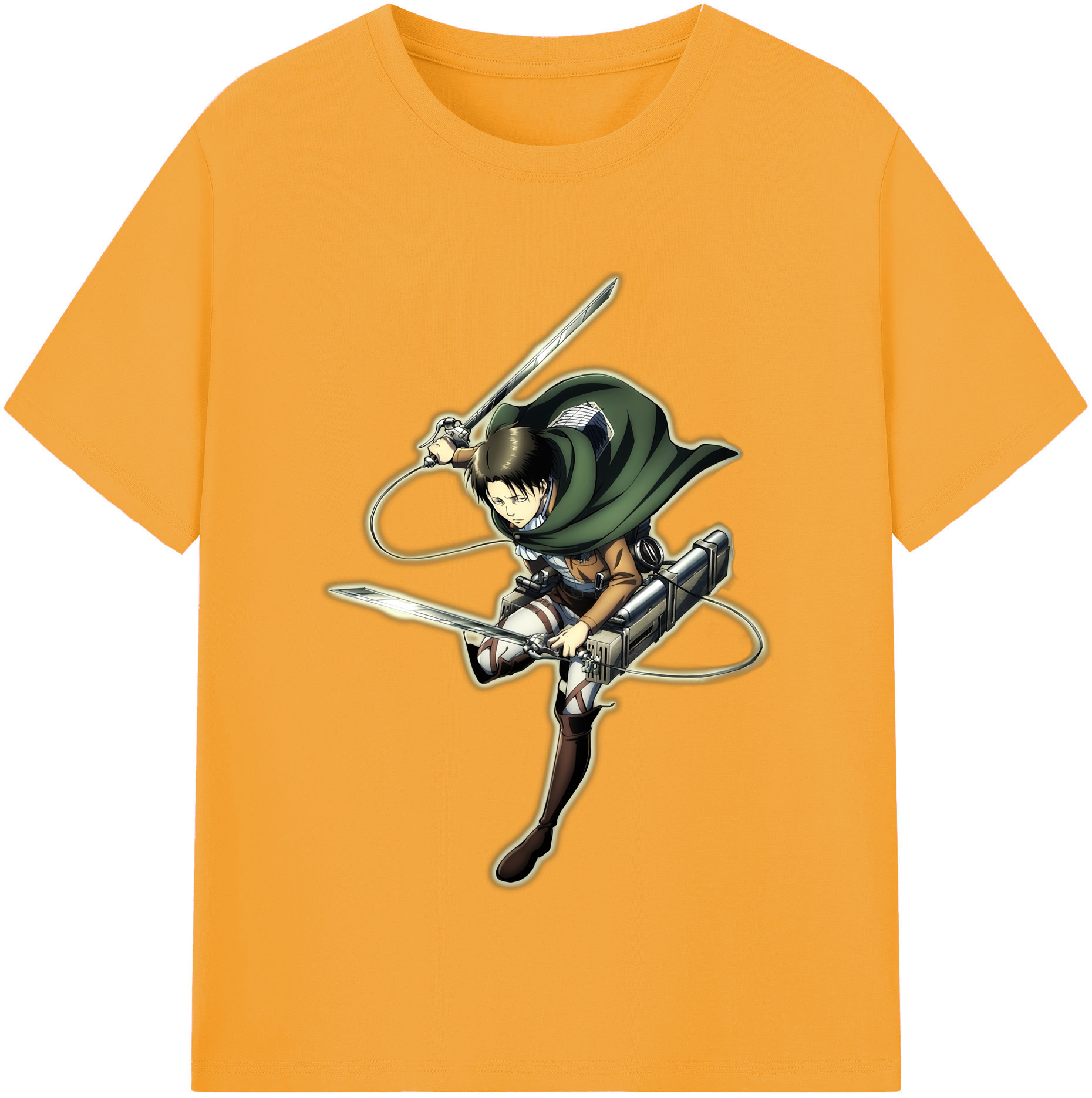 （画像用） 進撃の巨人 リヴァイ·アッカーマン Attack on Titan Levi Ackerman 綿100％半袖Tシャツ（フロントプリント）