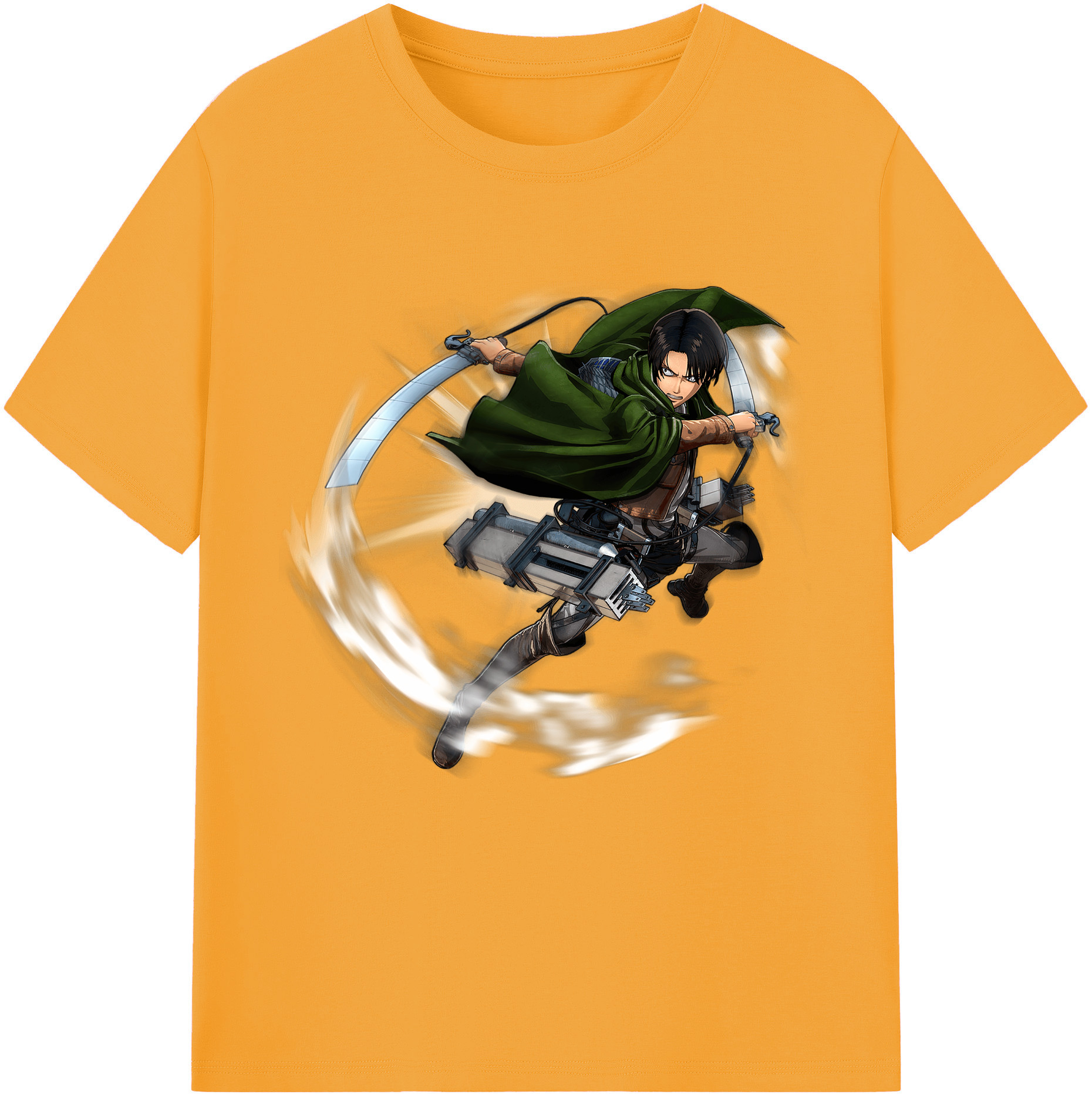 （画像用） 進撃の巨人 リヴァイ·アッカーマン Attack on Titan Levi Ackerman 綿100％半袖Tシャツ（フロントプリント）