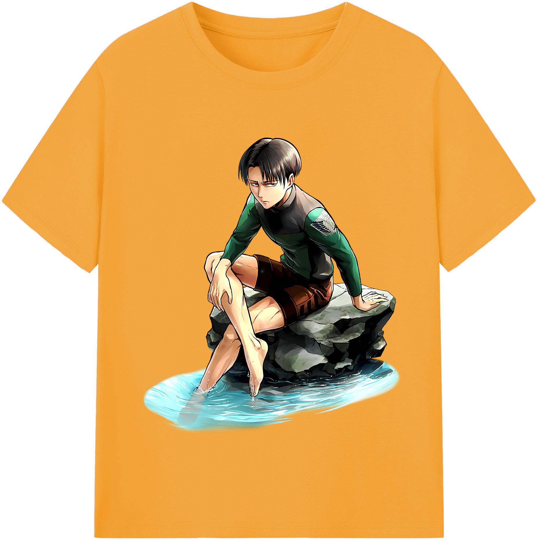 （画像用） 進撃の巨人 リヴァイ·アッカーマン Attack on Titan Levi Ackerman 綿100％半袖Tシャツ（フロントプリント）