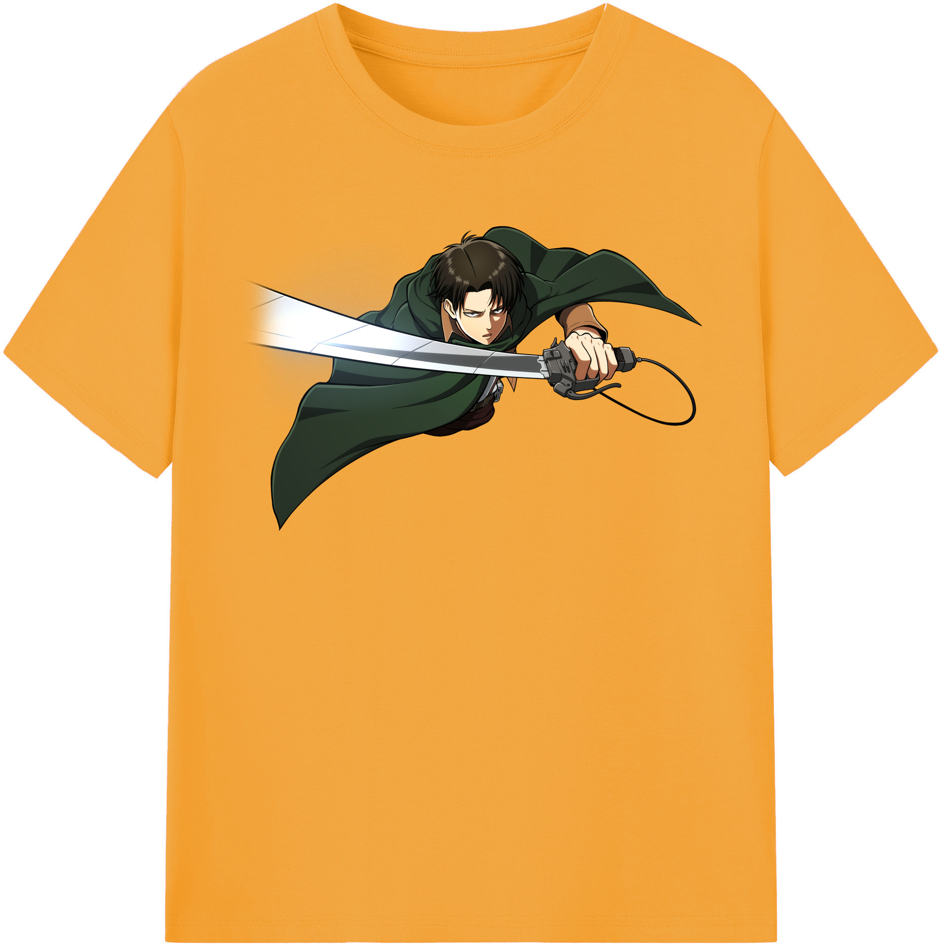 （画像用） 進撃の巨人 リヴァイ·アッカーマン Attack on Titan Levi Ackerman 綿100％半袖Tシャツ（フロントプリント）