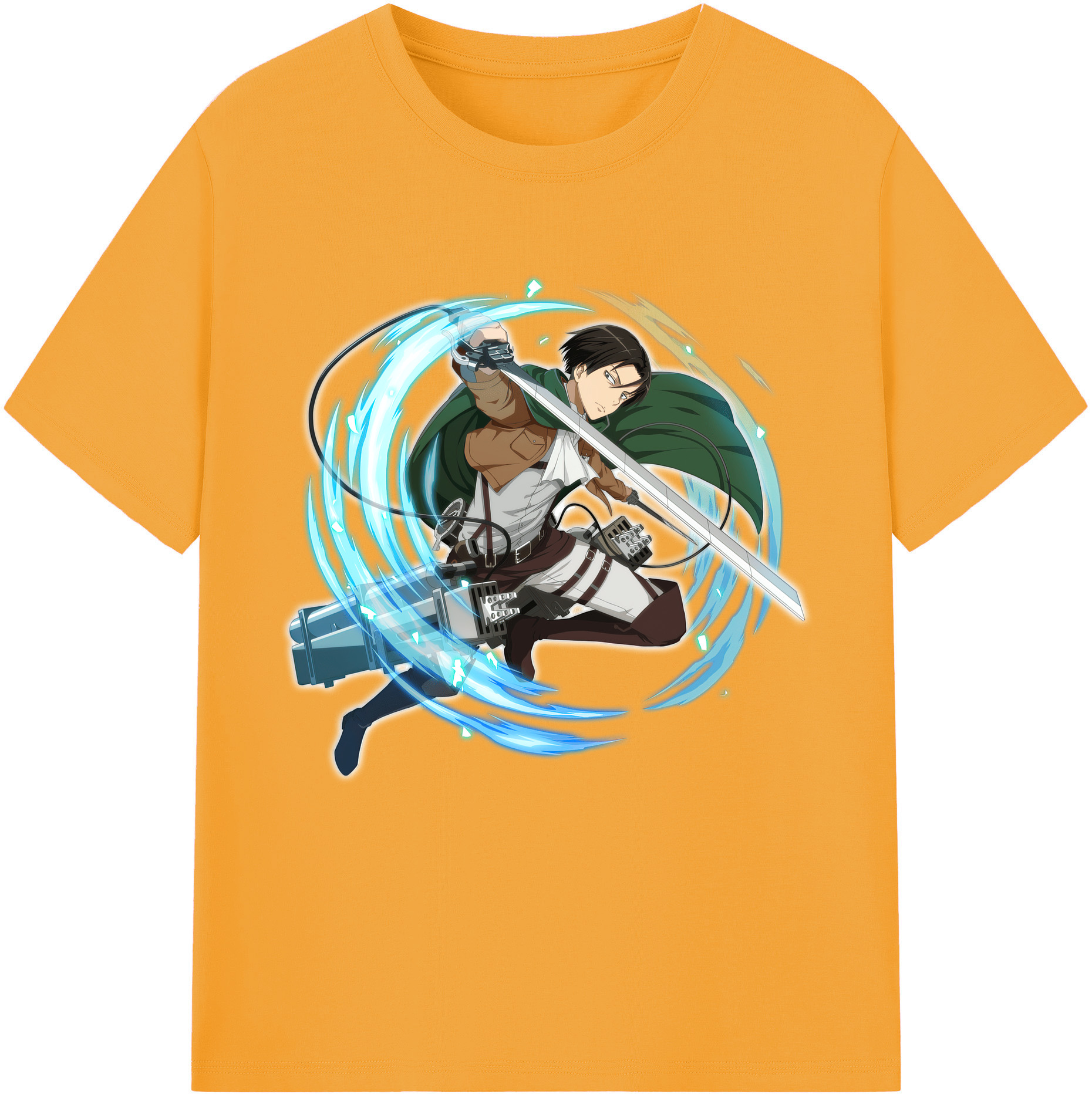 （画像用） 進撃の巨人 リヴァイ·アッカーマン Attack on Titan Levi Ackerman 綿100％半袖Tシャツ（フロントプリント）