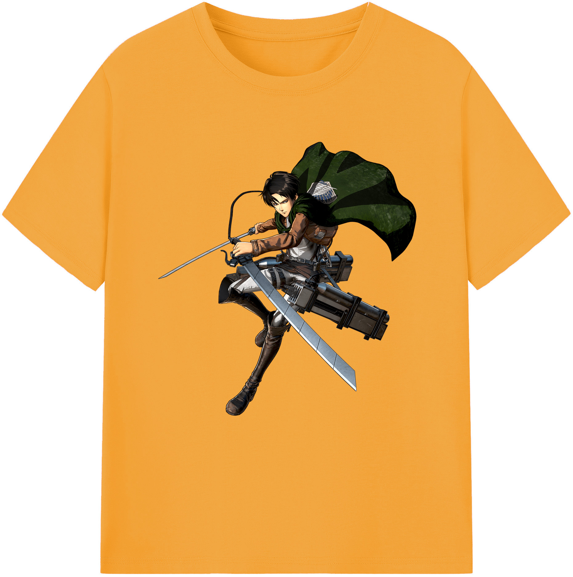 （画像用） 進撃の巨人 リヴァイ·アッカーマン Attack on Titan Levi Ackerman 綿100％半袖Tシャツ（フロントプリント）