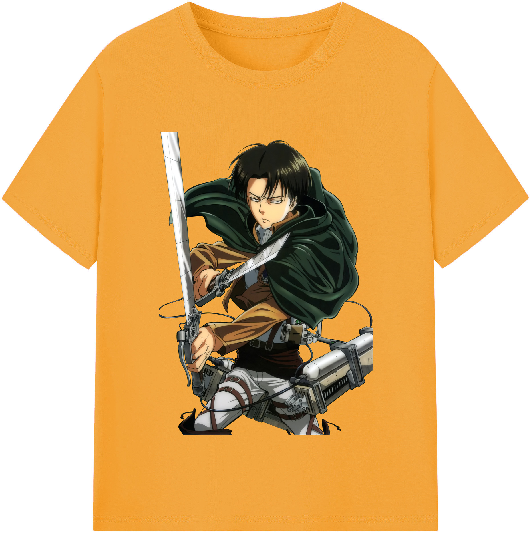 （画像用） 進撃の巨人 リヴァイ·アッカーマン Attack on Titan Levi Ackerman 綿100％半袖Tシャツ（フロントプリント）