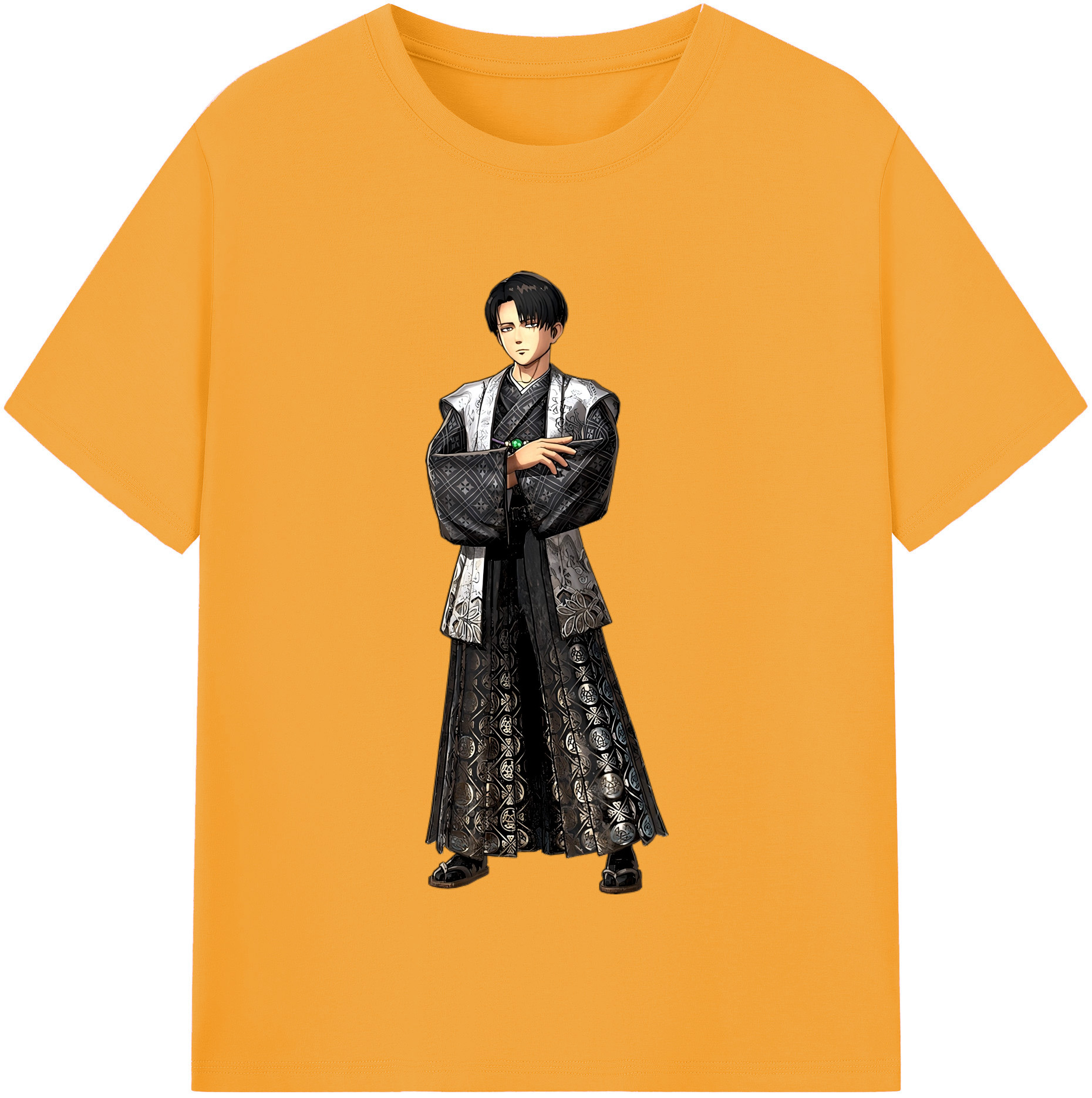 （画像用） 進撃の巨人 リヴァイ·アッカーマン Attack on Titan Levi Ackerman 綿100％半袖Tシャツ（フロントプリント）