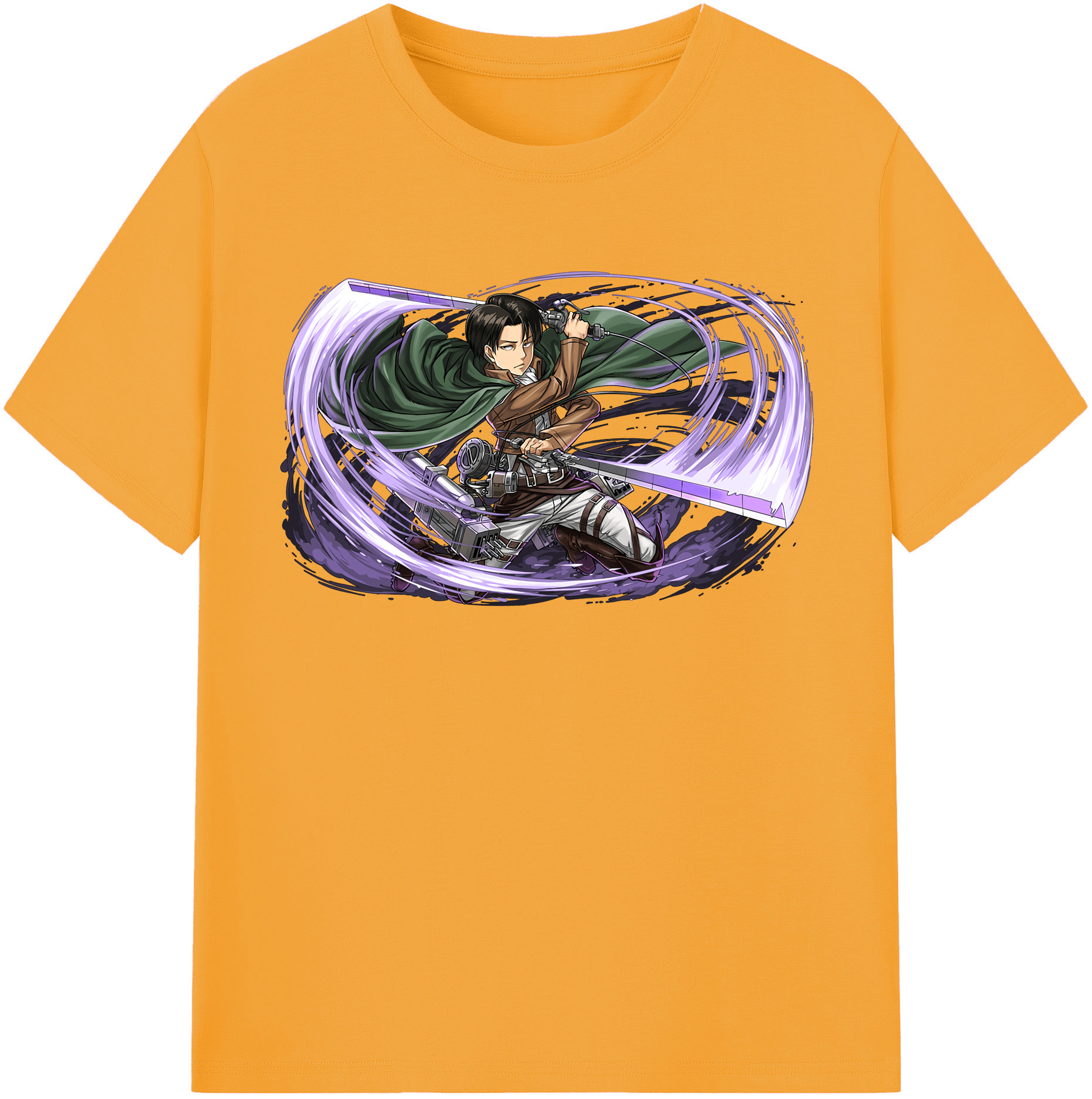 （画像用） 進撃の巨人 リヴァイ·アッカーマン Attack on Titan Levi Ackerman 綿100％半袖Tシャツ（フロントプリント）