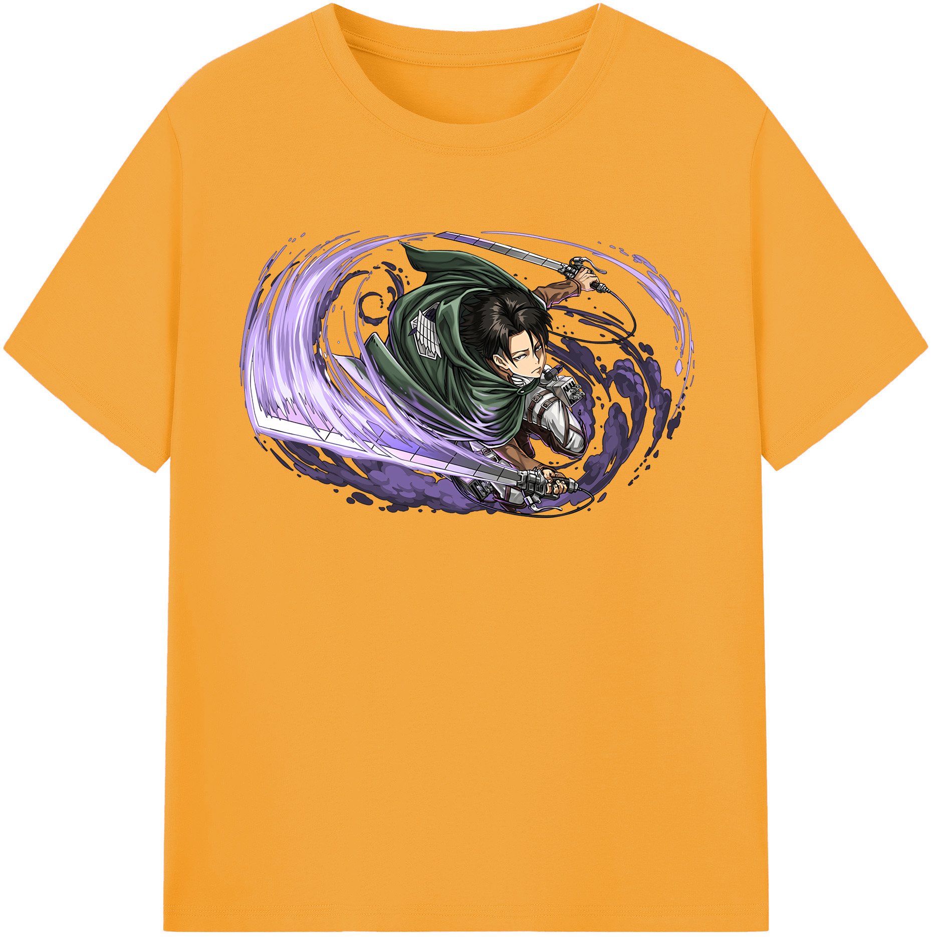 （画像用） 進撃の巨人 リヴァイ·アッカーマン Attack on Titan Levi Ackerman 綿100％半袖Tシャツ（フロントプリント）
