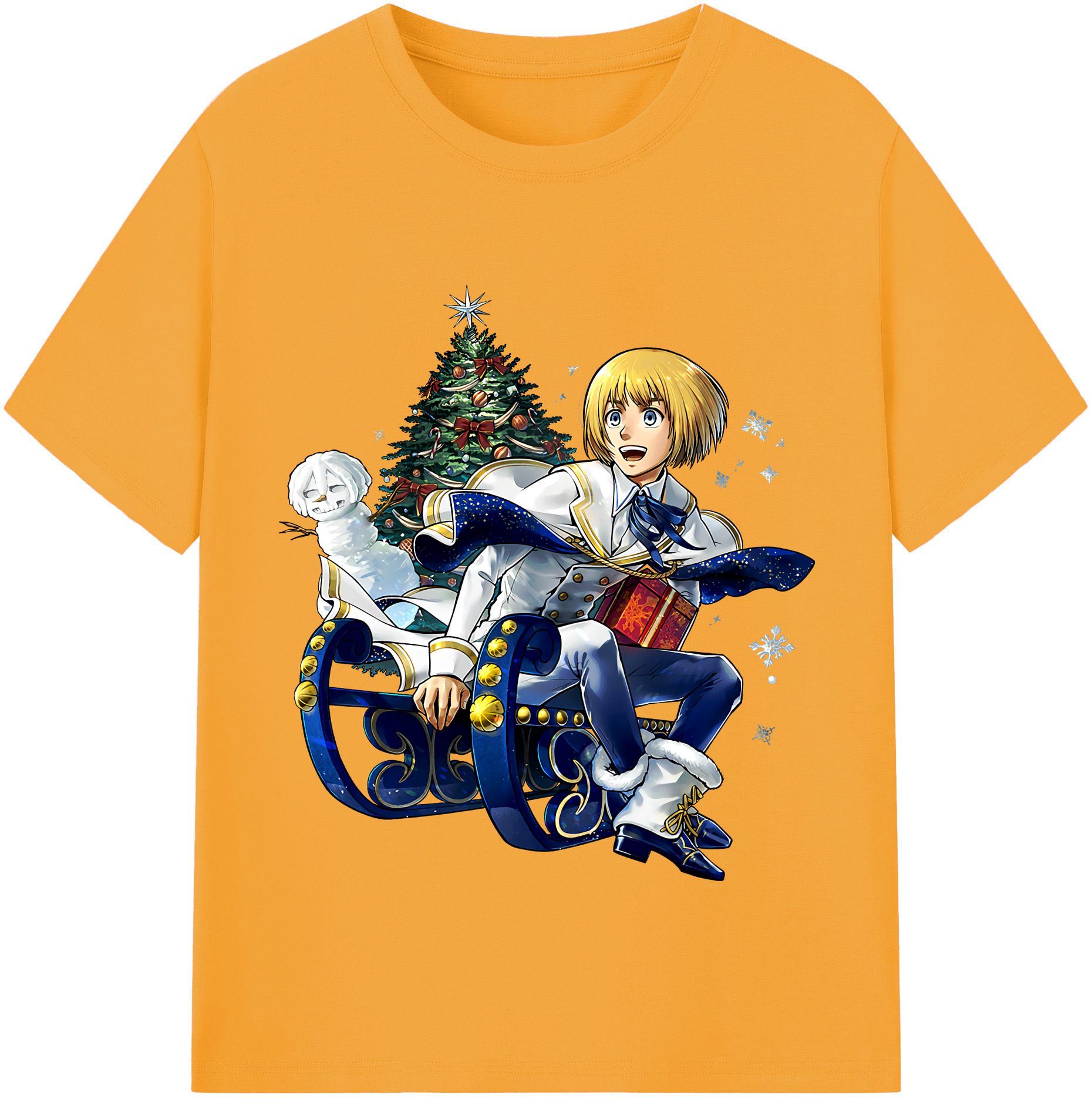 （画像用） 進撃の巨人 アルミン·アルレルト Attack on Titan Armin Arlert 綿100％半袖Tシャツ（フロントプリント）