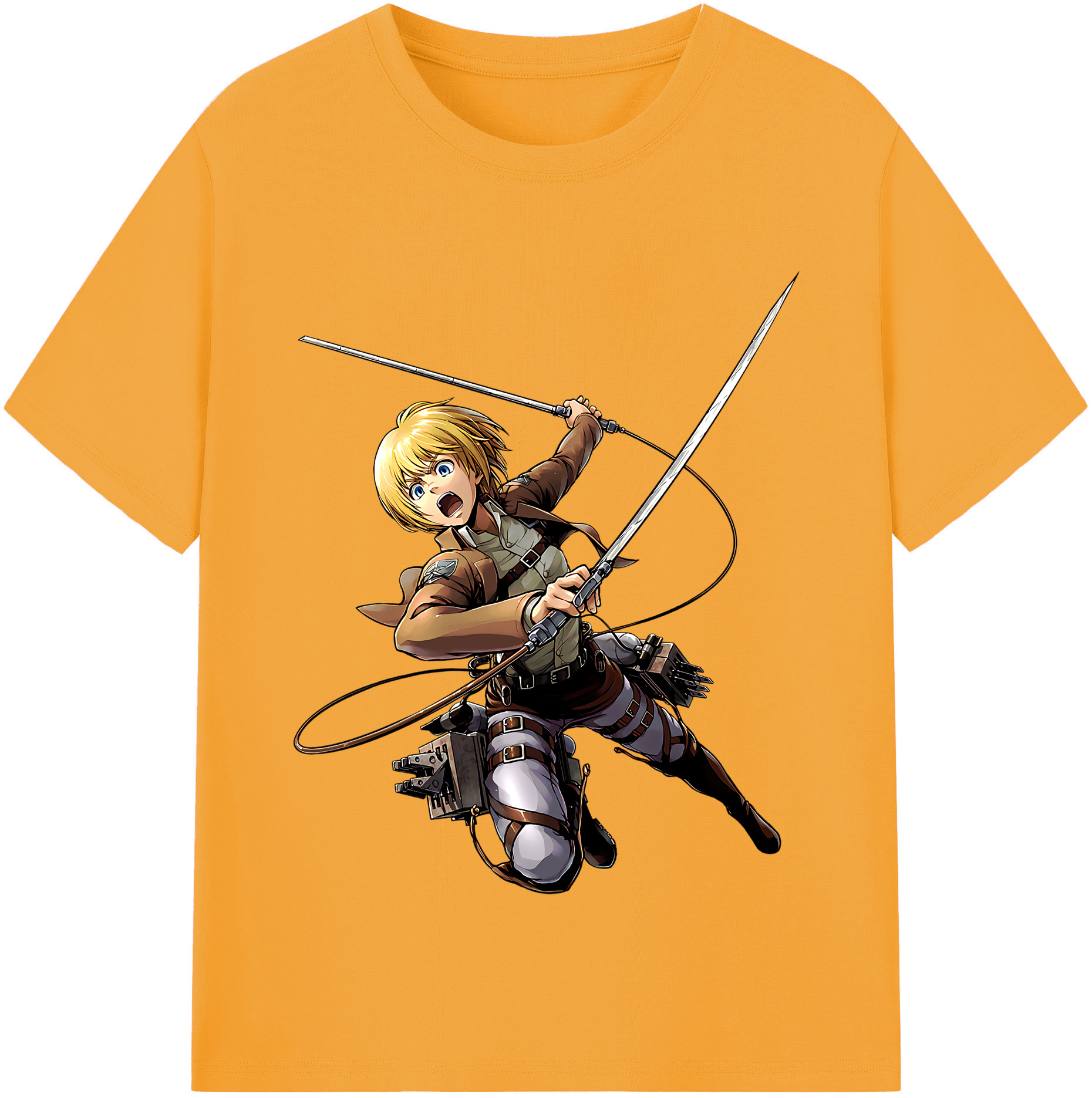 （画像用） 進撃の巨人 アルミン·アルレルト Attack on Titan Armin Arlert 綿100％半袖Tシャツ（フロントプリント）