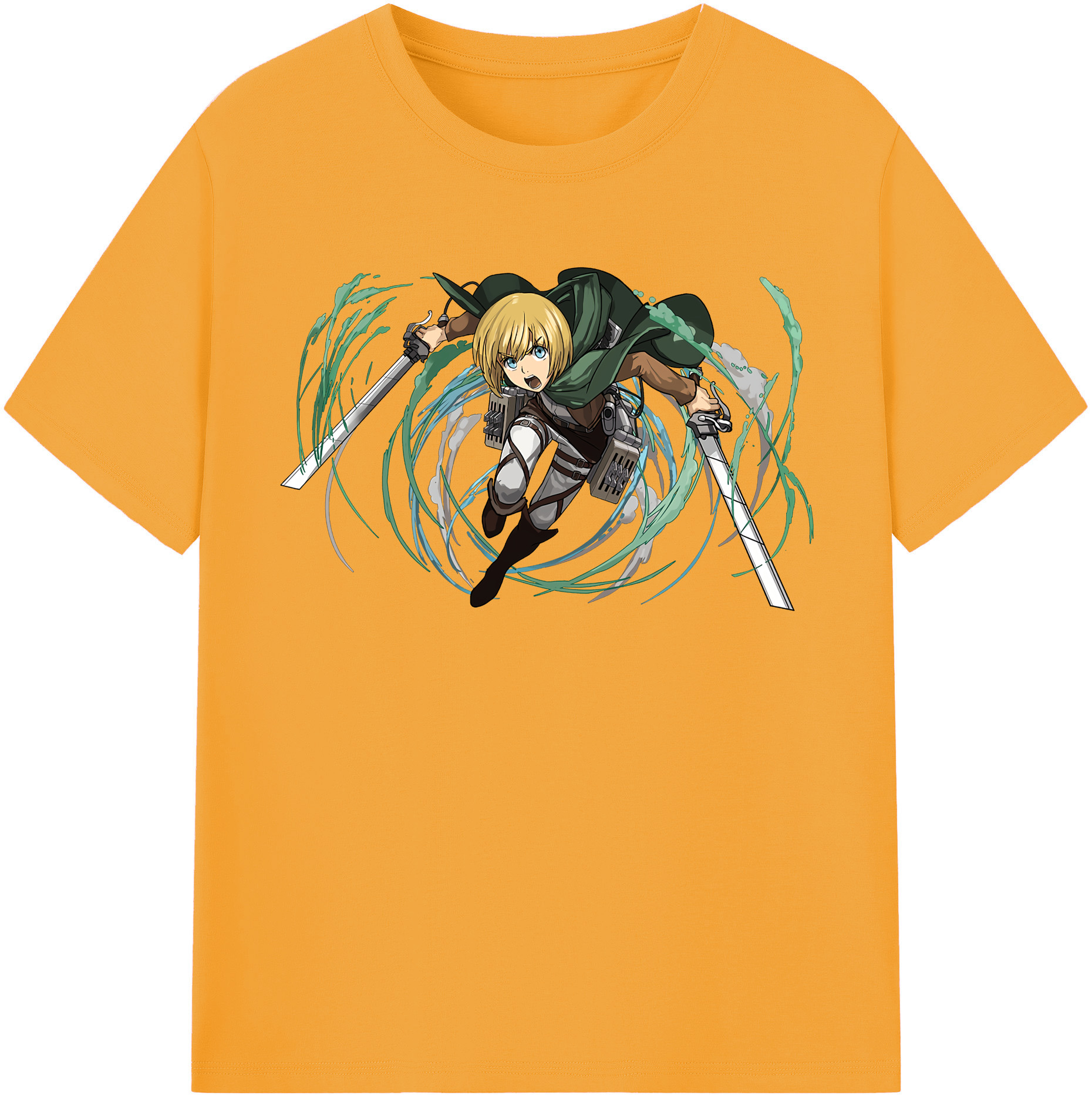（画像用） 進撃の巨人 アルミン·アルレルト Attack on Titan Armin Arlert 綿100％半袖Tシャツ（フロントプリント）