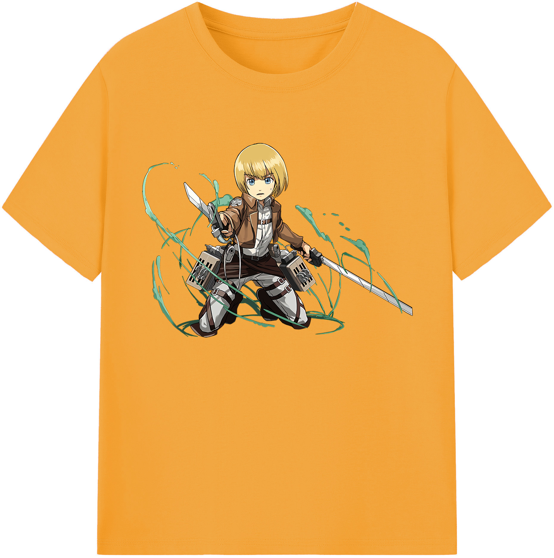 （画像用） 進撃の巨人 アルミン·アルレルト Attack on Titan Armin Arlert 綿100％半袖Tシャツ（フロントプリント）