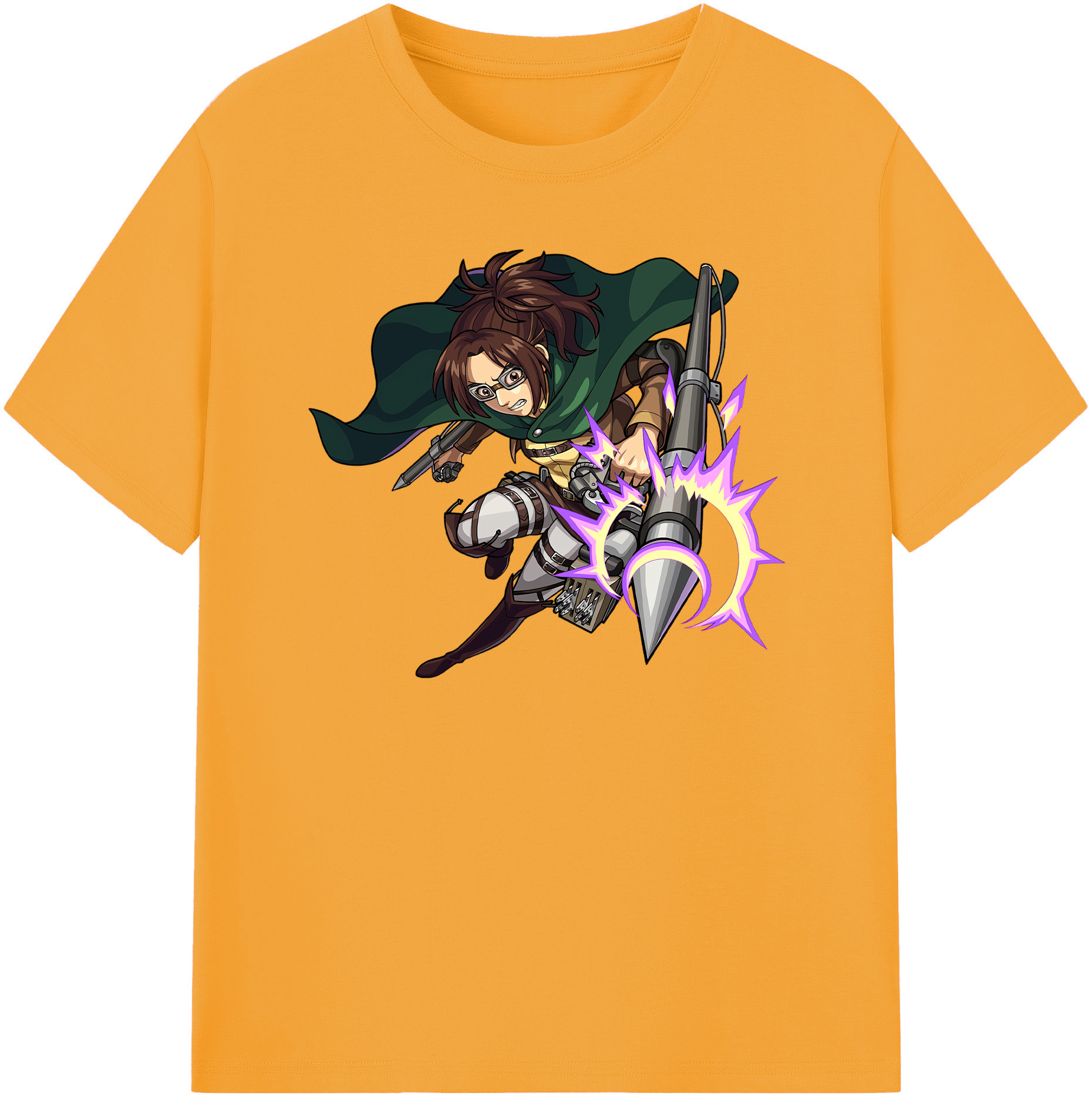 （画像用） 進撃の巨人 ハンジ·ゾエ Attack on Titan Hanji Zoe 綿100％半袖Tシャツ（フロントプリント）