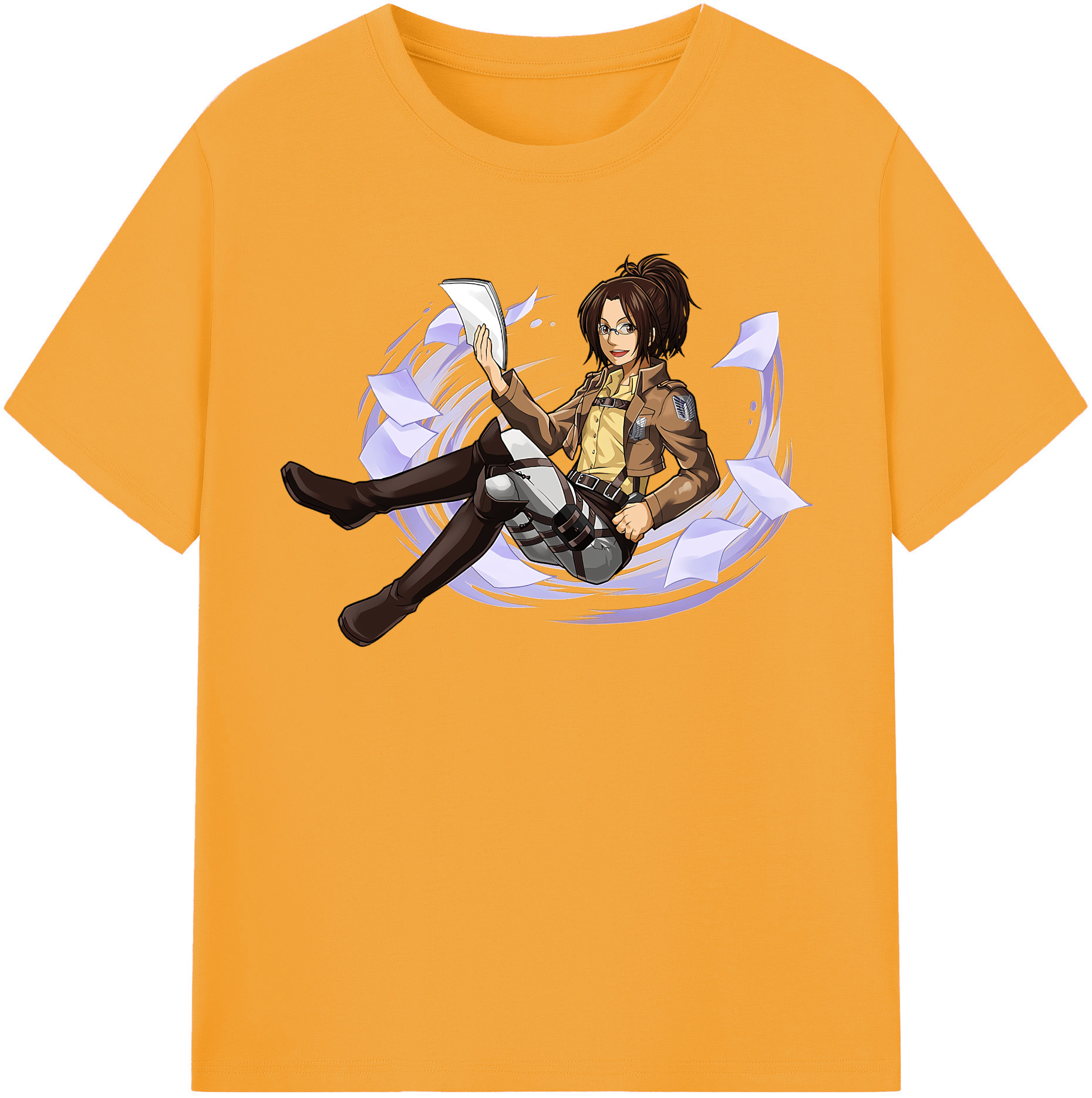 （画像用） 進撃の巨人 ハンジ·ゾエ Attack on Titan Hanji Zoe 綿100％半袖Tシャツ（フロントプリント）