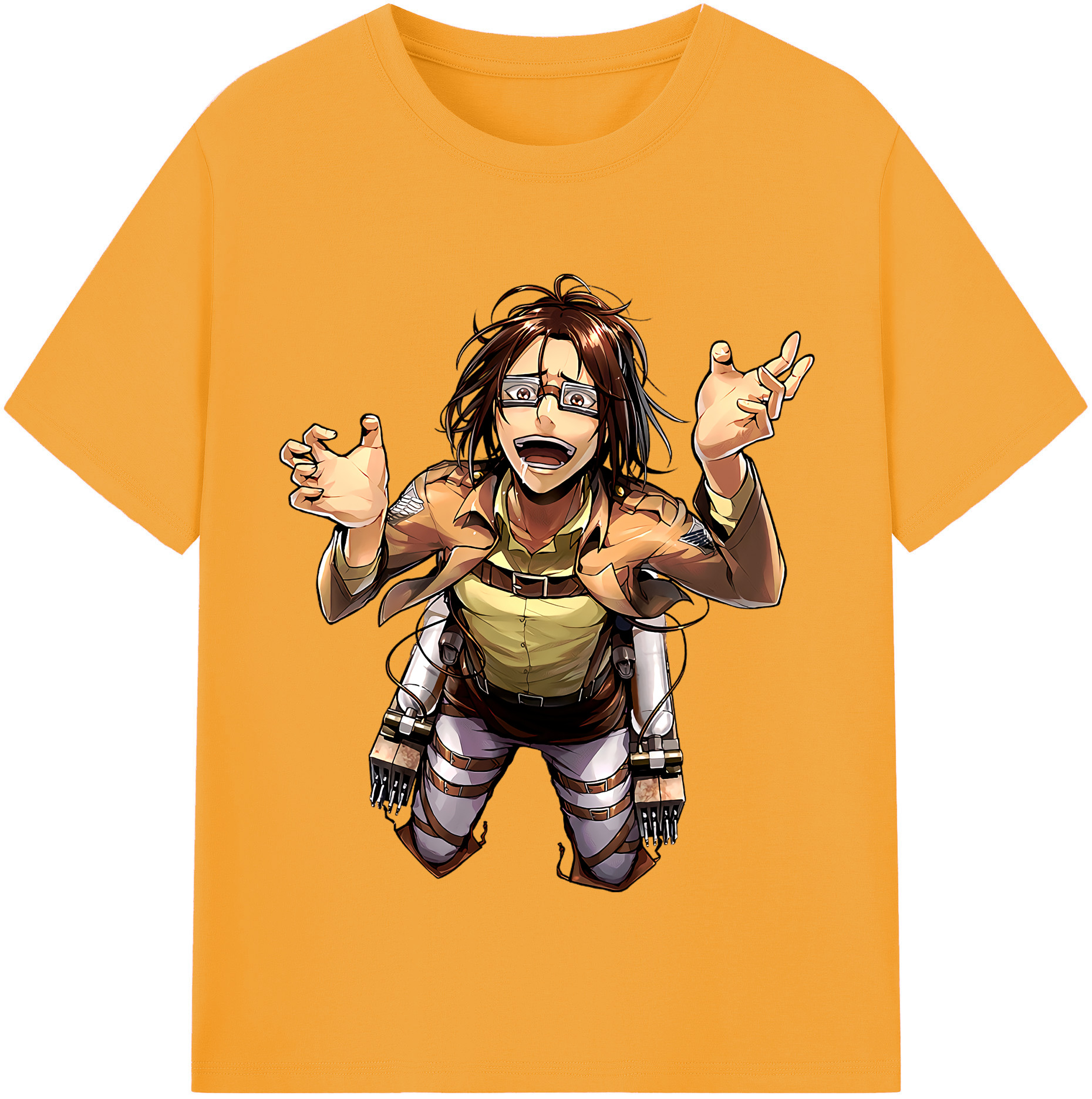 （画像用） 進撃の巨人 ハンジ·ゾエ Attack on Titan Hanji Zoe 綿100％半袖Tシャツ（フロントプリント）