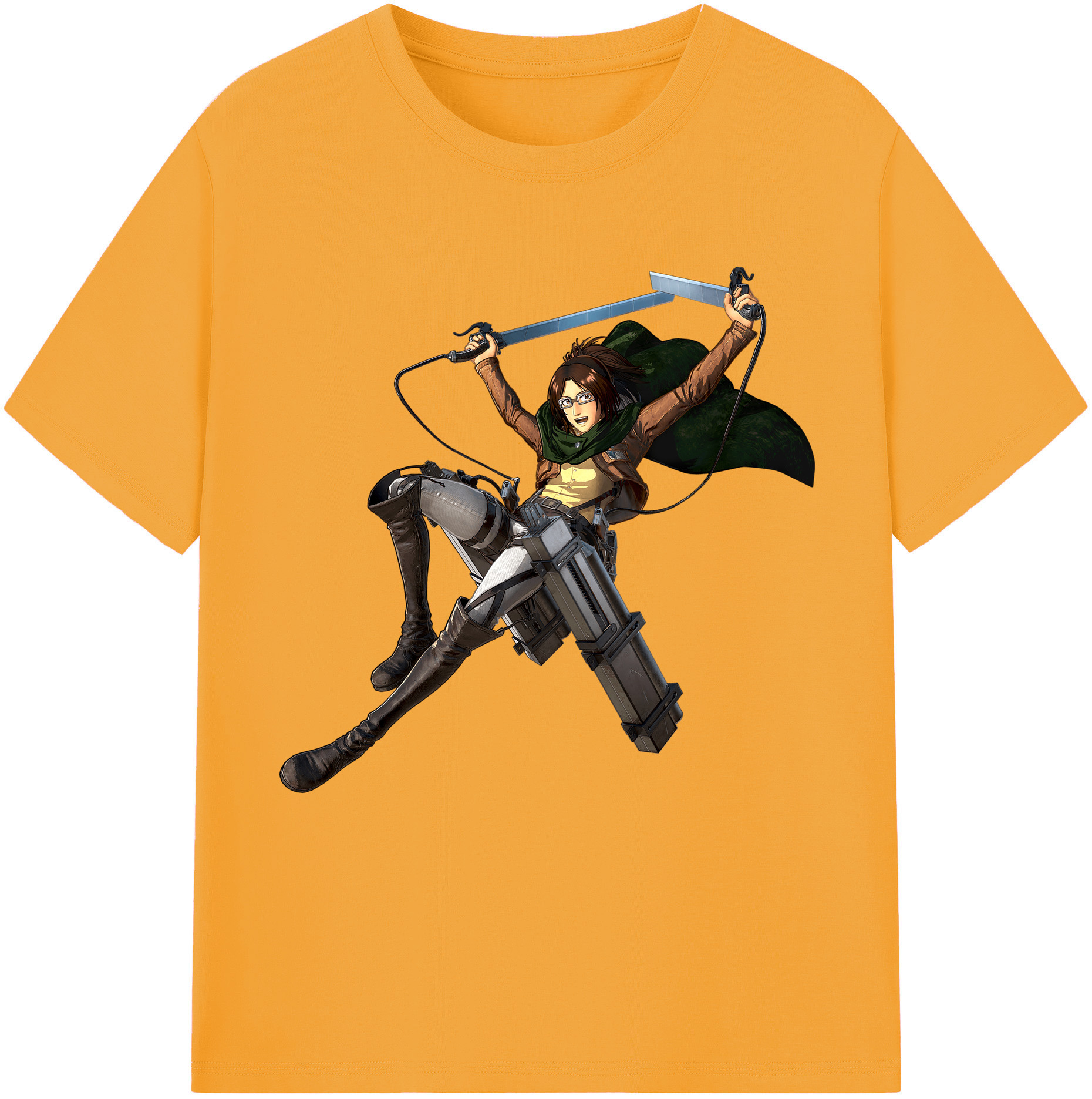 （画像用） 進撃の巨人 ハンジ·ゾエ Attack on Titan Hanji Zoe 綿100％半袖Tシャツ（フロントプリント）
