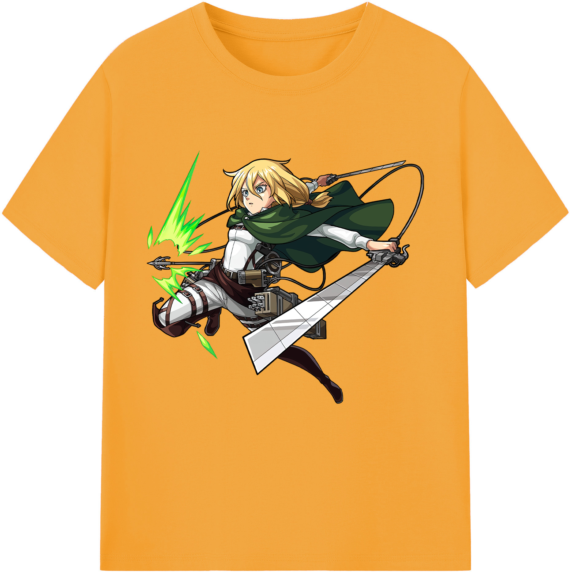 （画像用） 進撃の巨人 クリスタ·レンズ Attack on Titan Christa Lenz 綿100％半袖Tシャツ（フロントプリント）