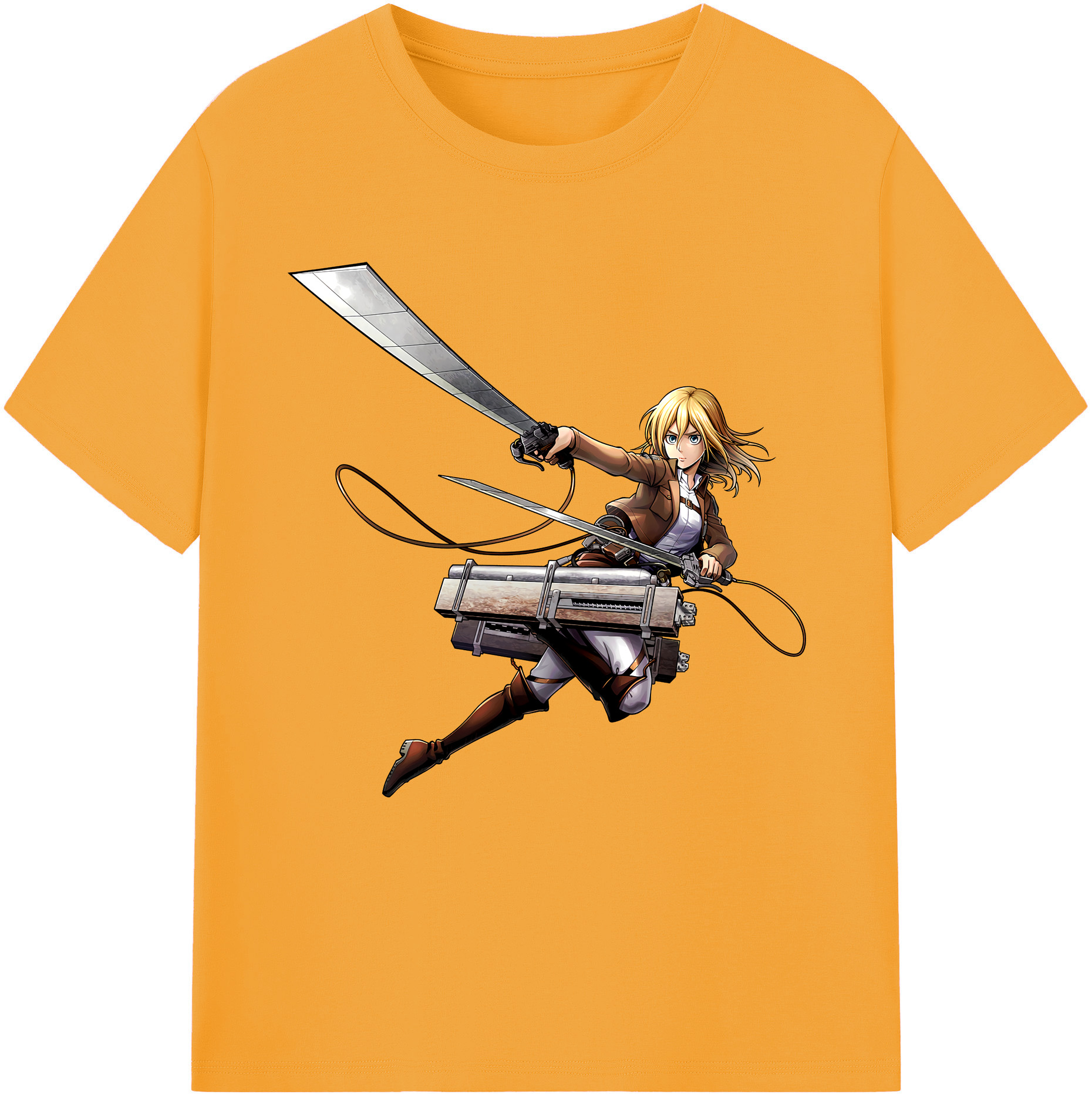 （画像用） 進撃の巨人 クリスタ·レンズ Attack on Titan Christa Lenz 綿100％半袖Tシャツ（フロントプリント）