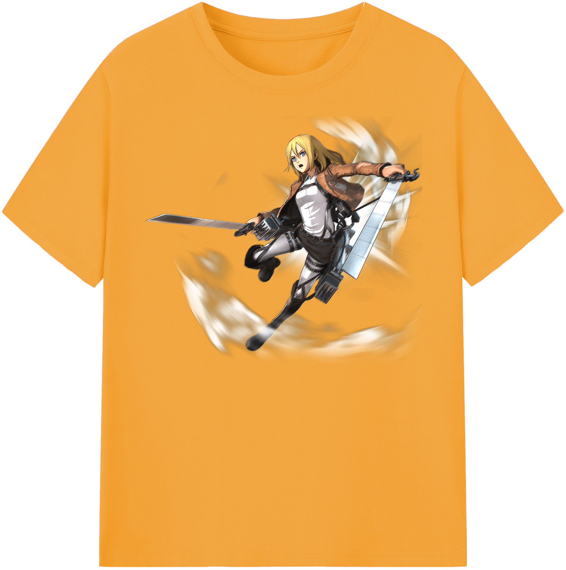 （画像用） 進撃の巨人 クリスタ·レンズ Attack on Titan Christa Lenz 綿100％半袖Tシャツ（フロントプリント）