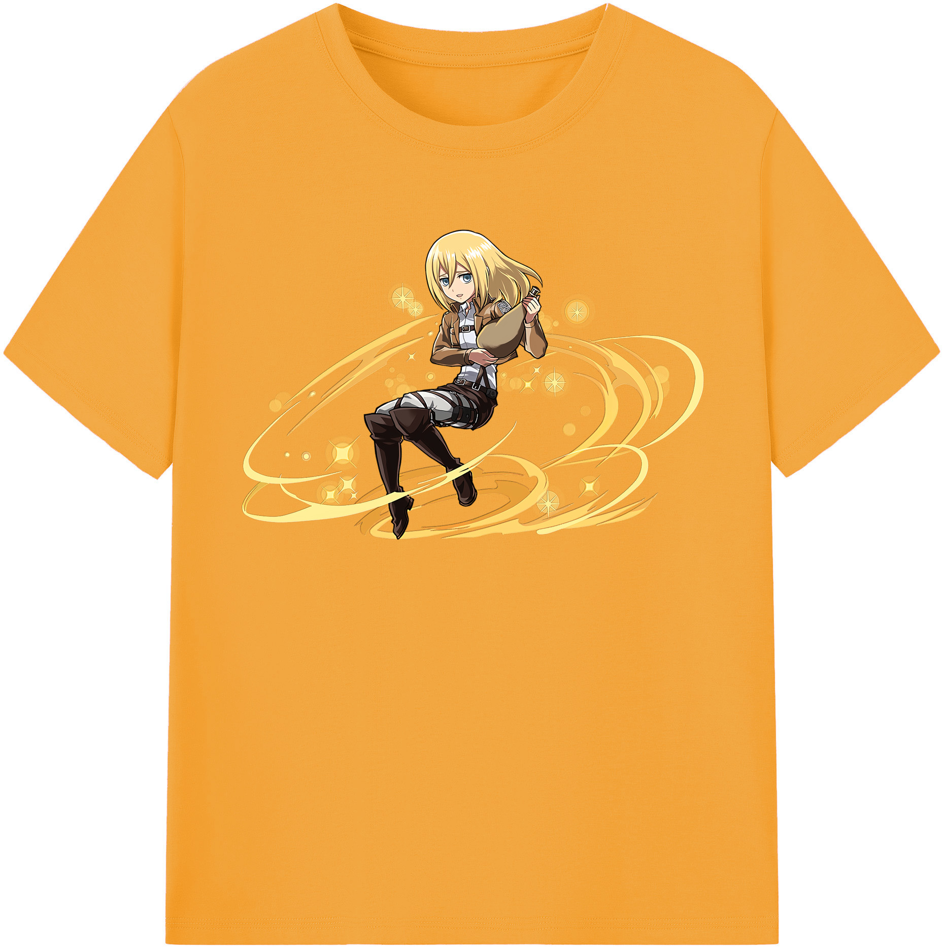 （画像用） 進撃の巨人 クリスタ·レンズ Attack on Titan Christa Lenz 綿100％半袖Tシャツ（フロントプリント）