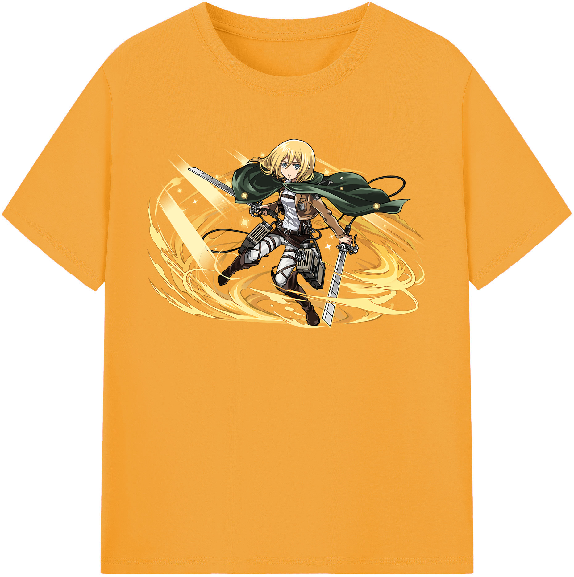 （画像用） 進撃の巨人 クリスタ·レンズ Attack on Titan Christa Lenz 綿100％半袖Tシャツ（フロントプリント）