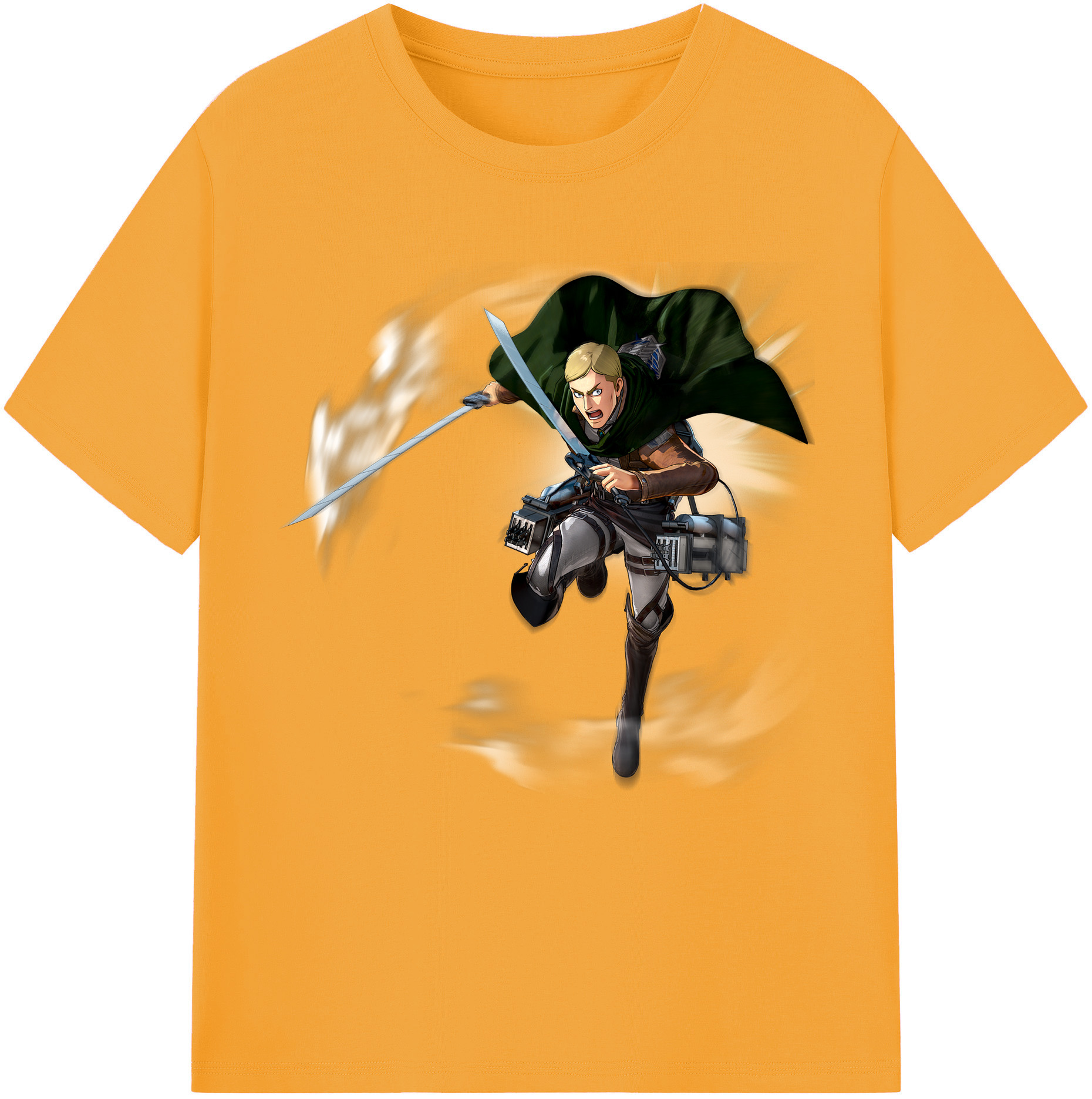 （画像用） 進撃の巨人 エルヴィン・スミス Attack on Titan Erwin Smith 綿100％半袖Tシャツ（フロントプリント）