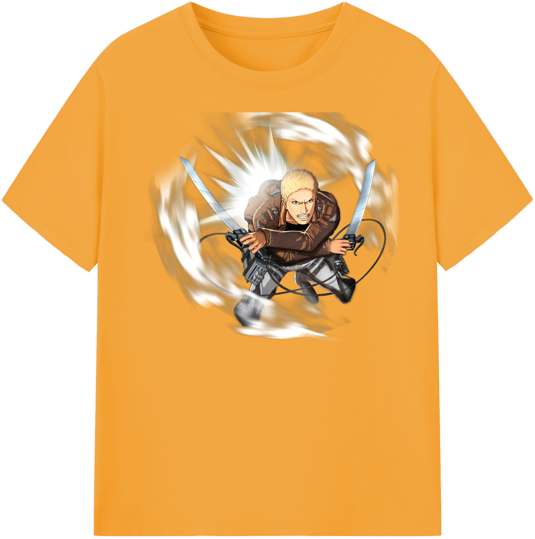 （画像用） 進撃の巨人 ライナー・ブラウン Attack on Titan Reiner Braun 綿100％半袖Tシャツ（フロントプリント）