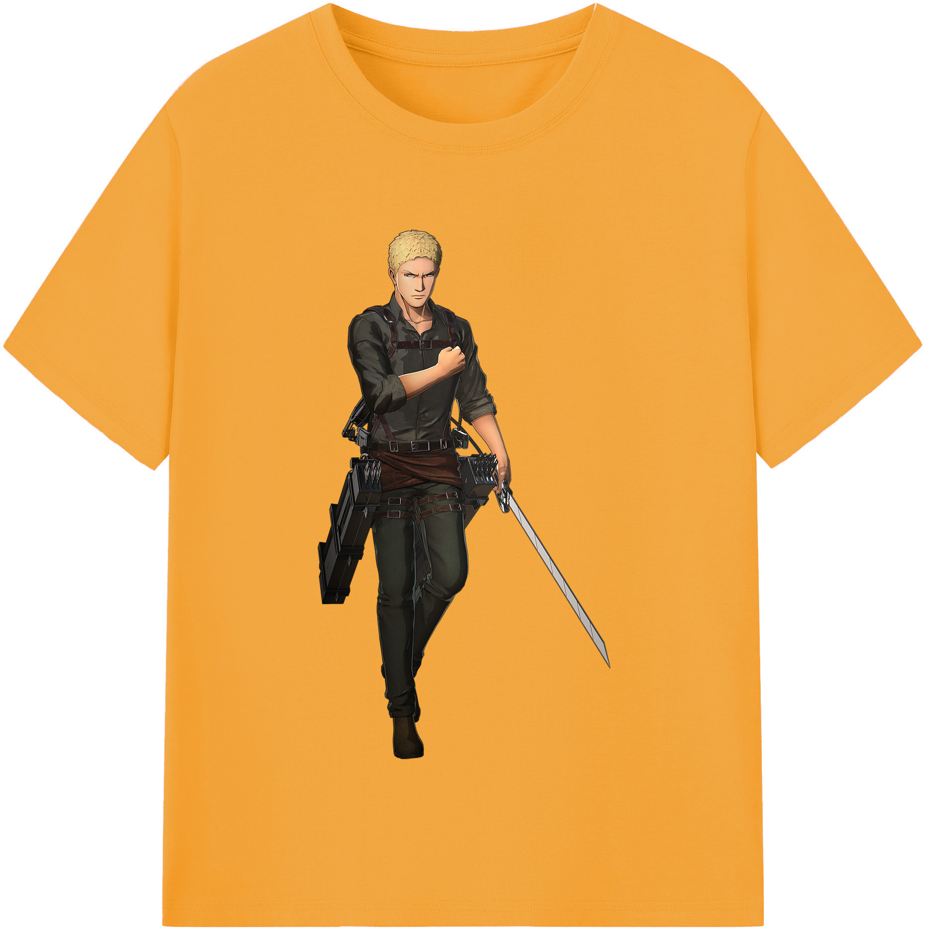 （画像用） 進撃の巨人 ライナー・ブラウン Attack on Titan Reiner Braun 綿100％半袖Tシャツ（フロントプリント）