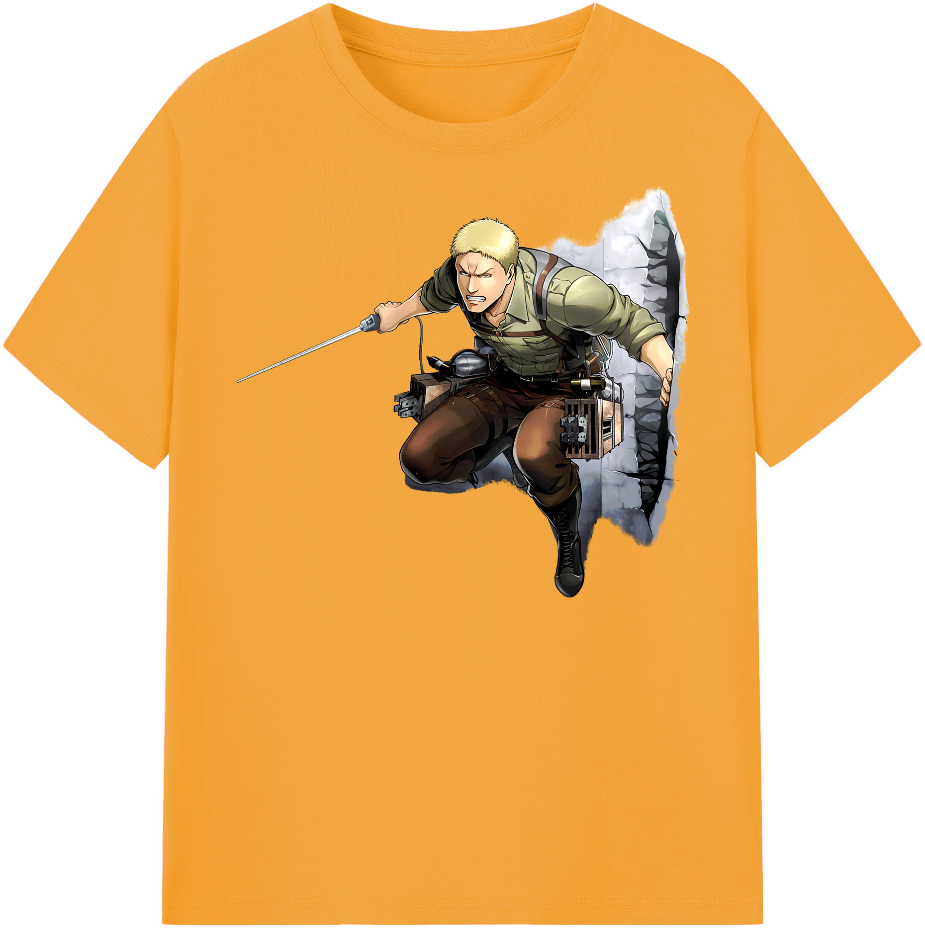 （画像用） 進撃の巨人 ライナー・ブラウン Attack on Titan Reiner Braun 綿100％半袖Tシャツ（フロントプリント）