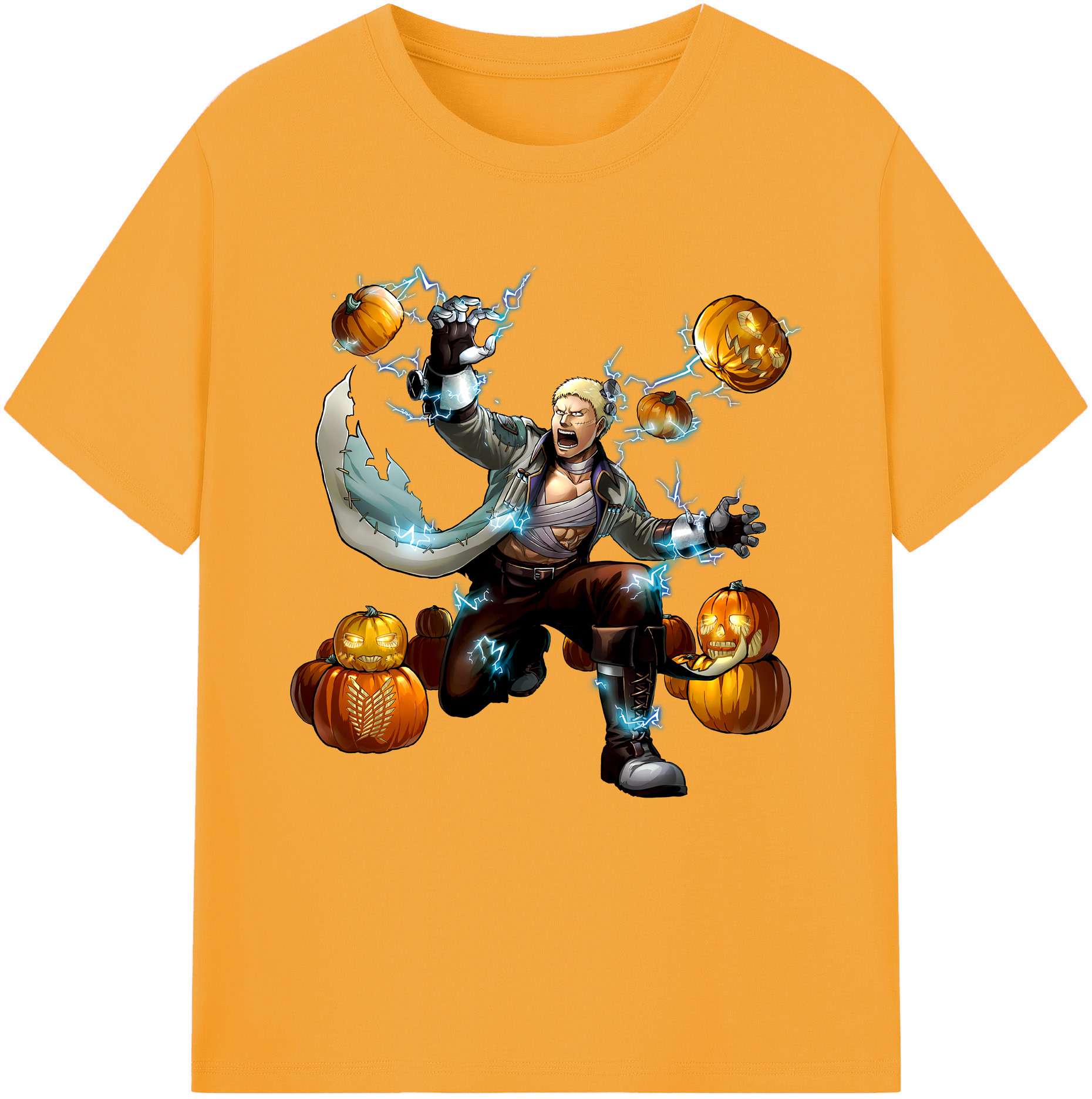 （画像用） 進撃の巨人 ライナー・ブラウン Attack on Titan Reiner Braun 綿100％半袖Tシャツ（フロントプリント）