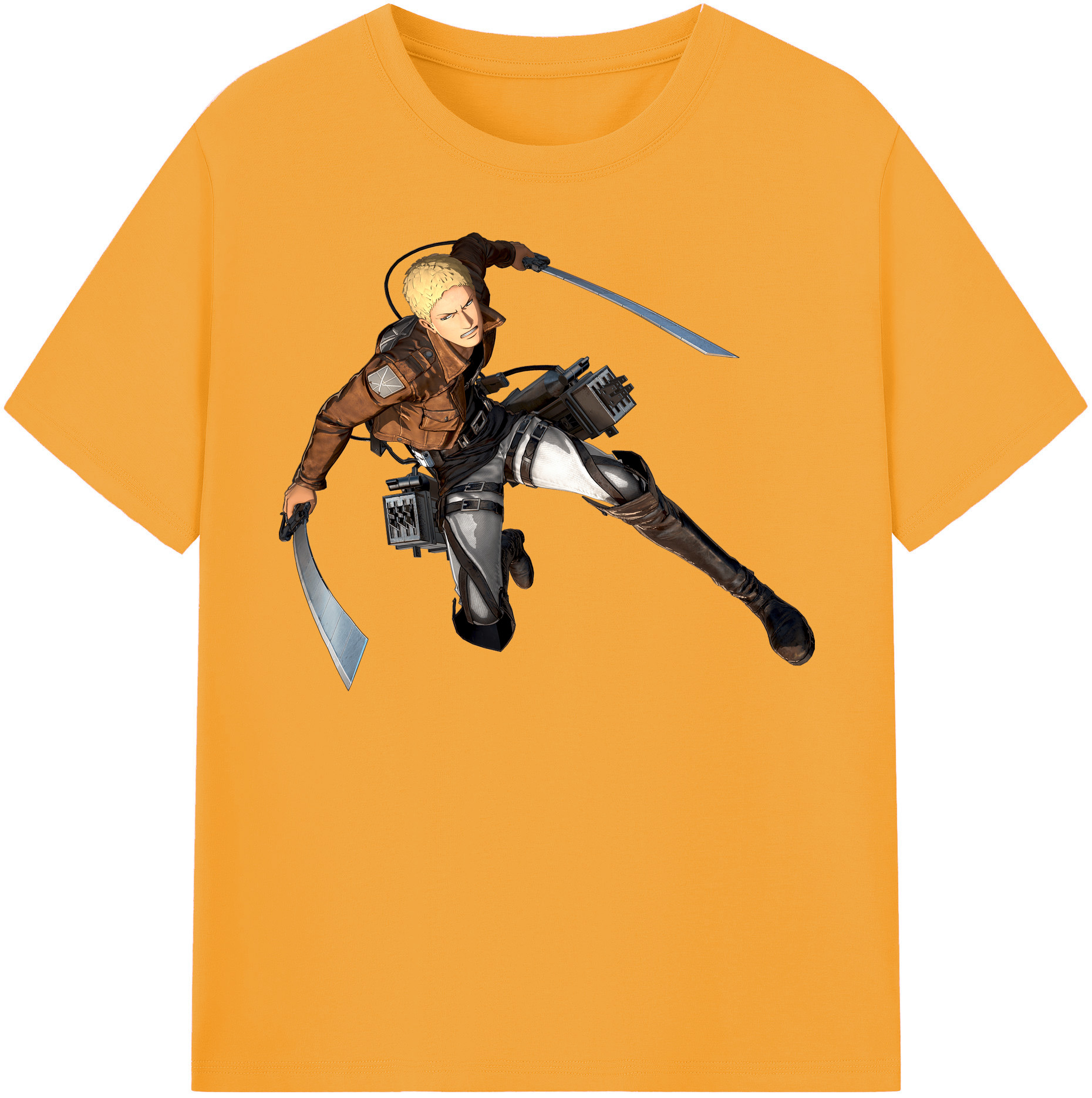 （画像用） 進撃の巨人 ライナー・ブラウン Attack on Titan Reiner Braun 綿100％半袖Tシャツ（フロントプリント）