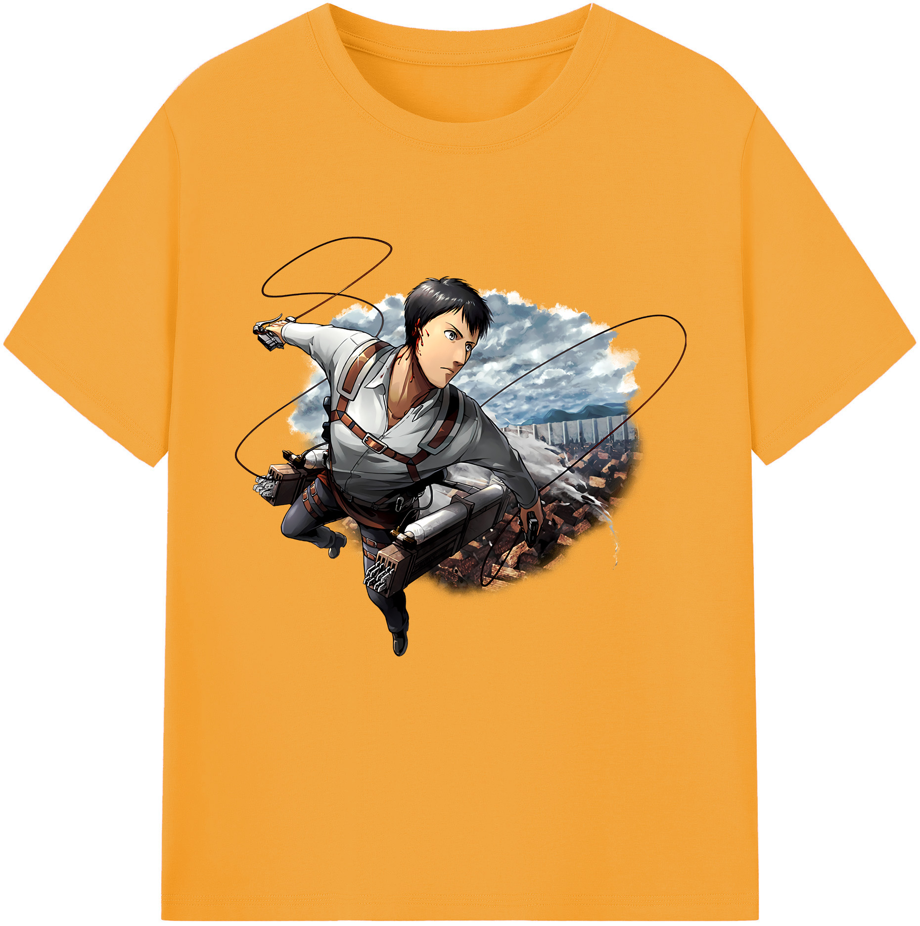 （画像用） 進撃の巨人 ベルトルト・フーバー Attack on Titan Bertholdt Hoover 綿100％半袖Tシャツ（フロントプリント）