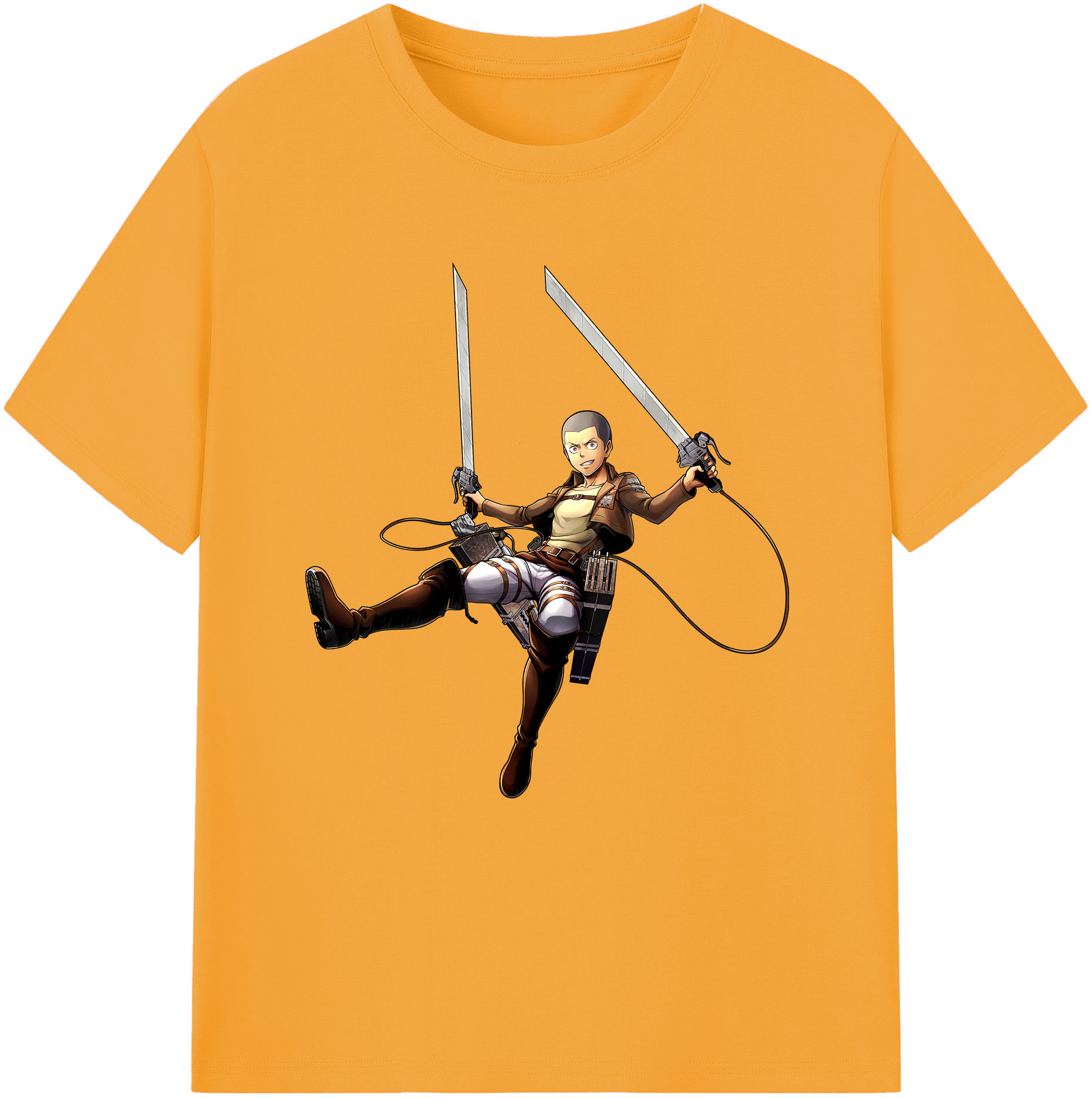 （画像用） 進撃の巨人 コニー·スプリンガー Attack on Titan Connie Springer 綿100％半袖Tシャツ（フロントプリント）
