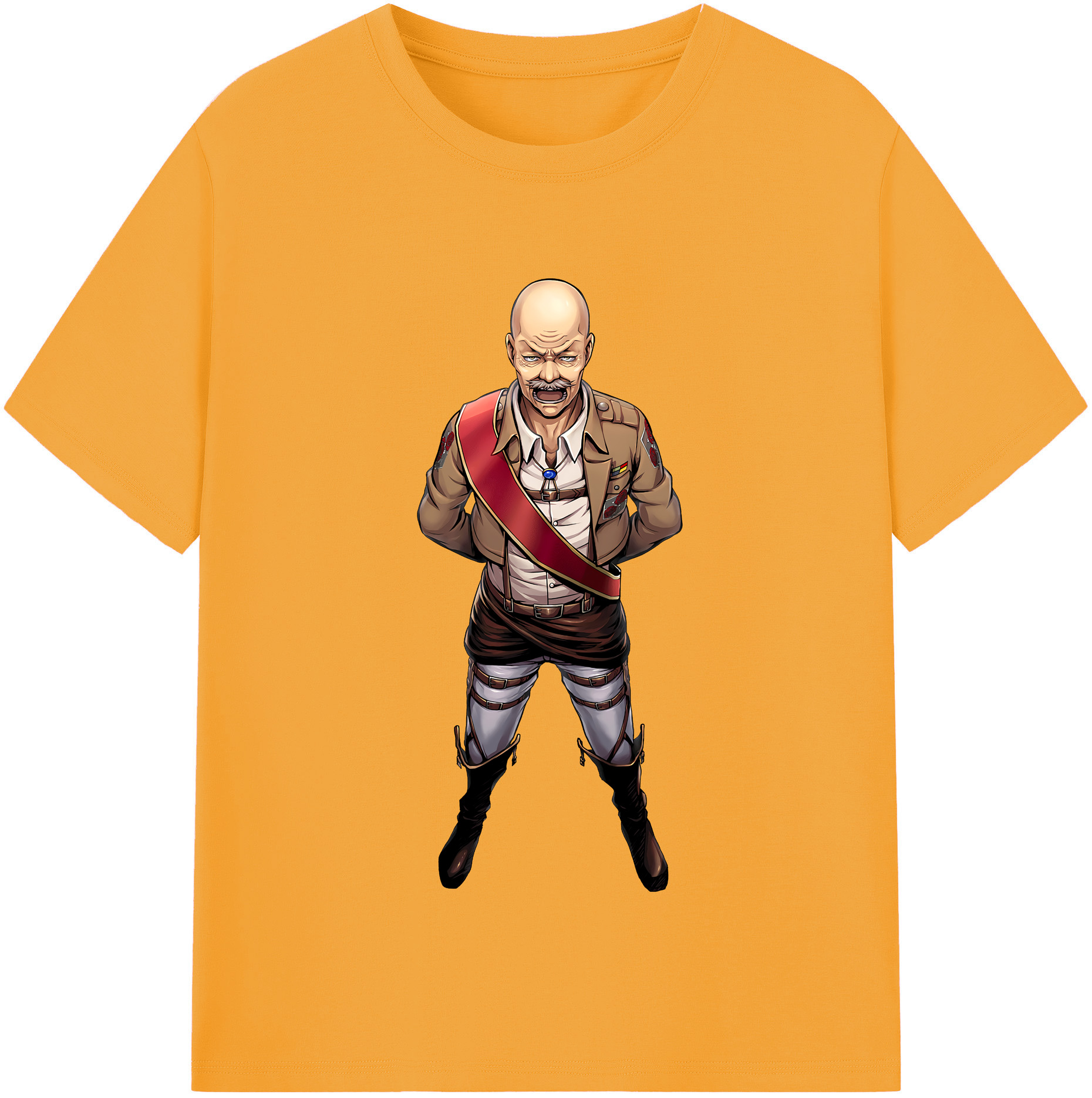 （画像用） 進撃の巨人 ドット·ピクシス Attack on Titan Dot Pixis 綿100％半袖Tシャツ（フロントプリント）